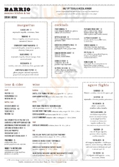 Barrio Mexican Kitchen & Bar menu