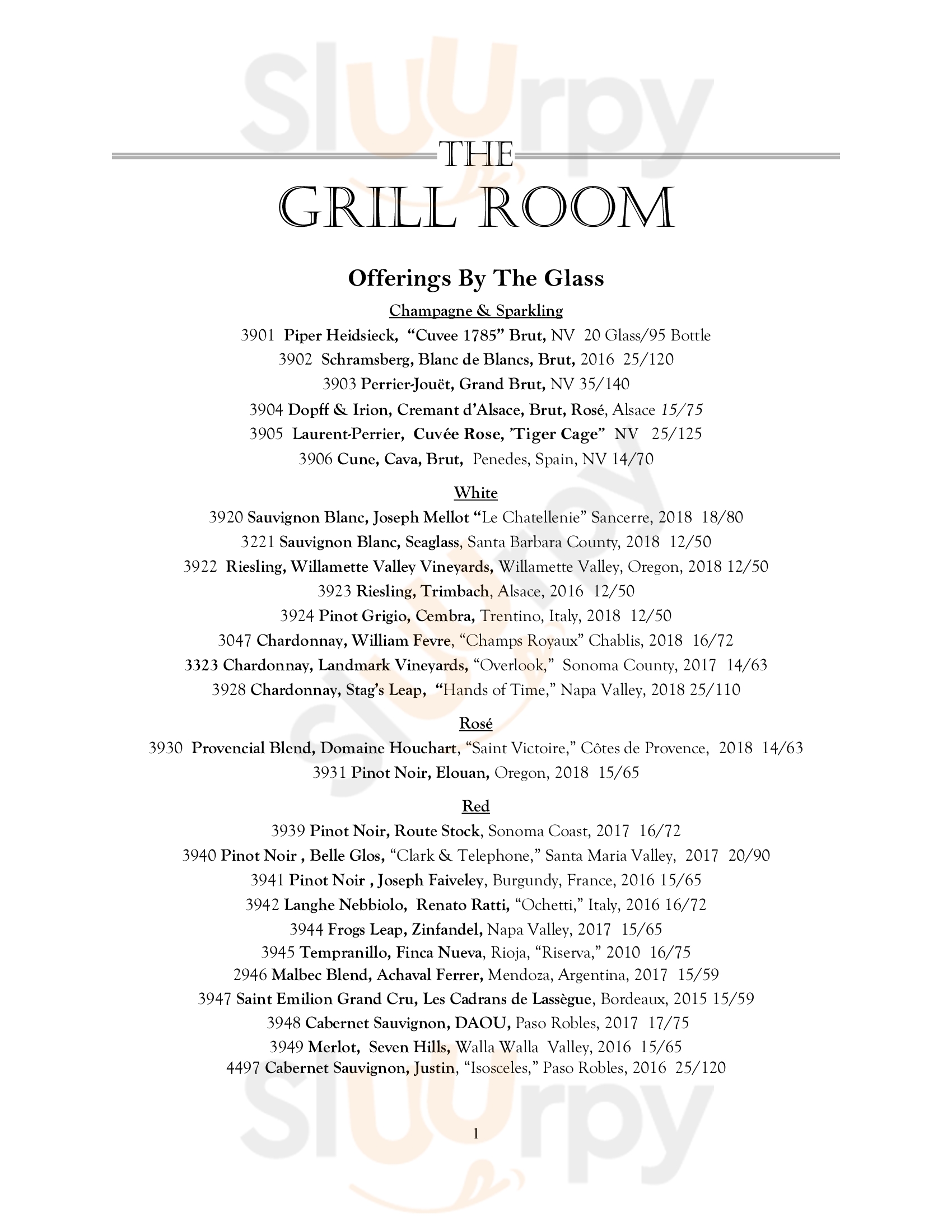 The Grill Room New Orleans Menu - 1