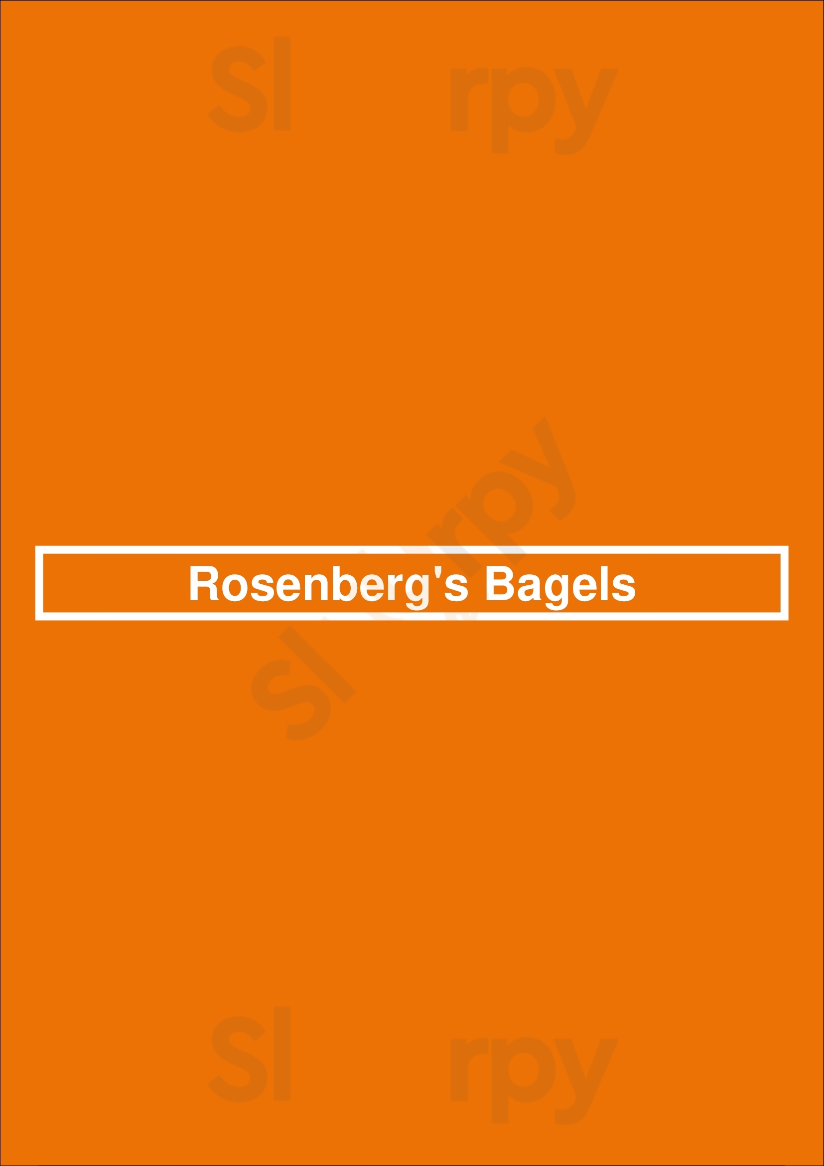 Rosenberg's Bagels Denver Menu - 1