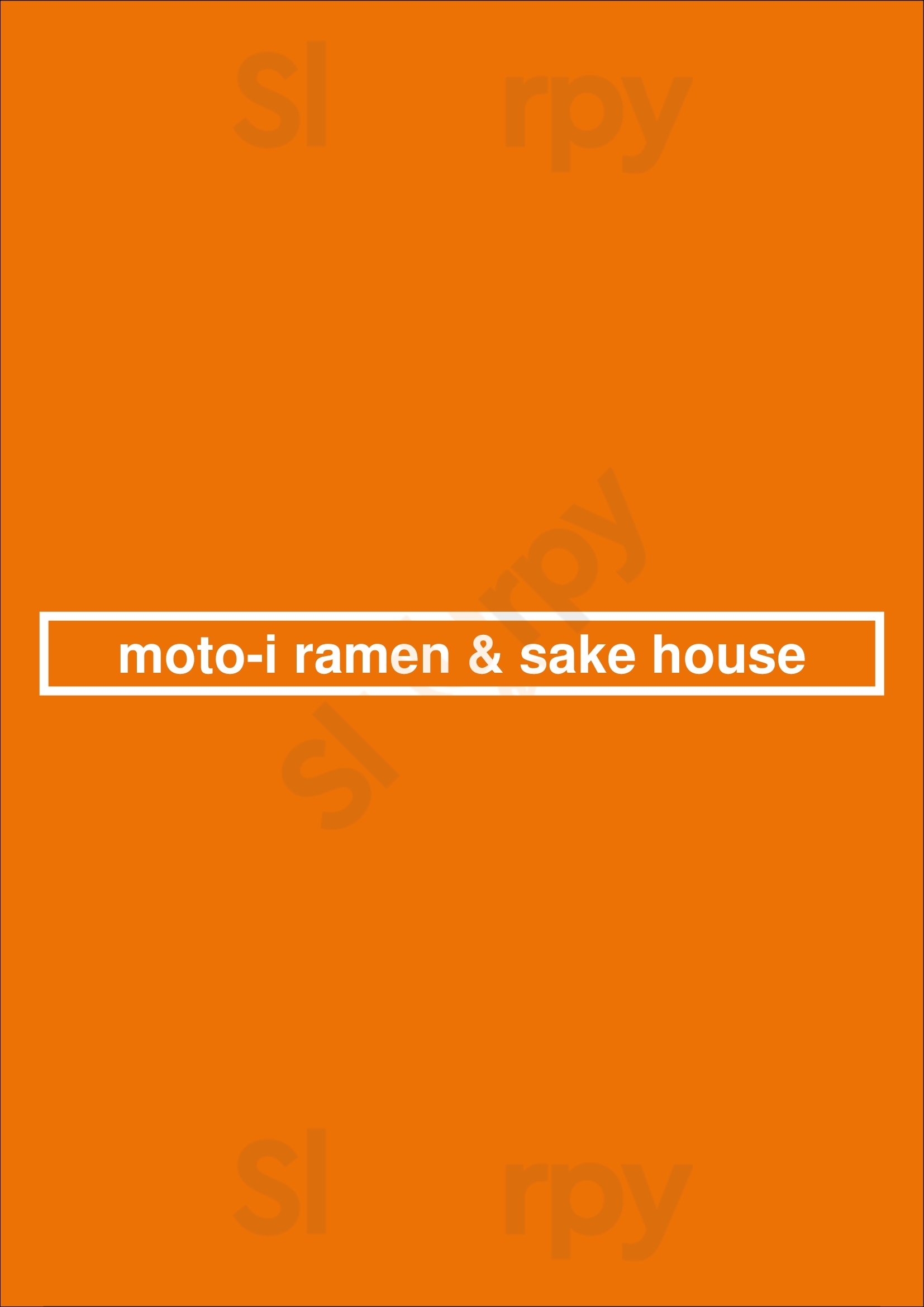 Moto-i Ramen And Sake House Minneapolis Menu - 1