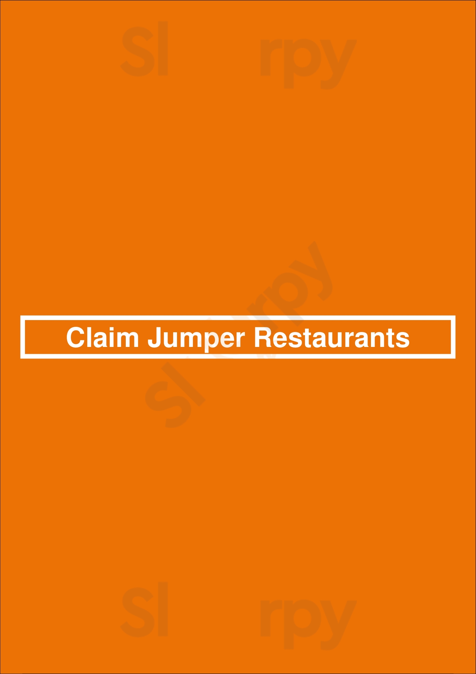 Claim Jumper Restaurants Tucson Menu - 1