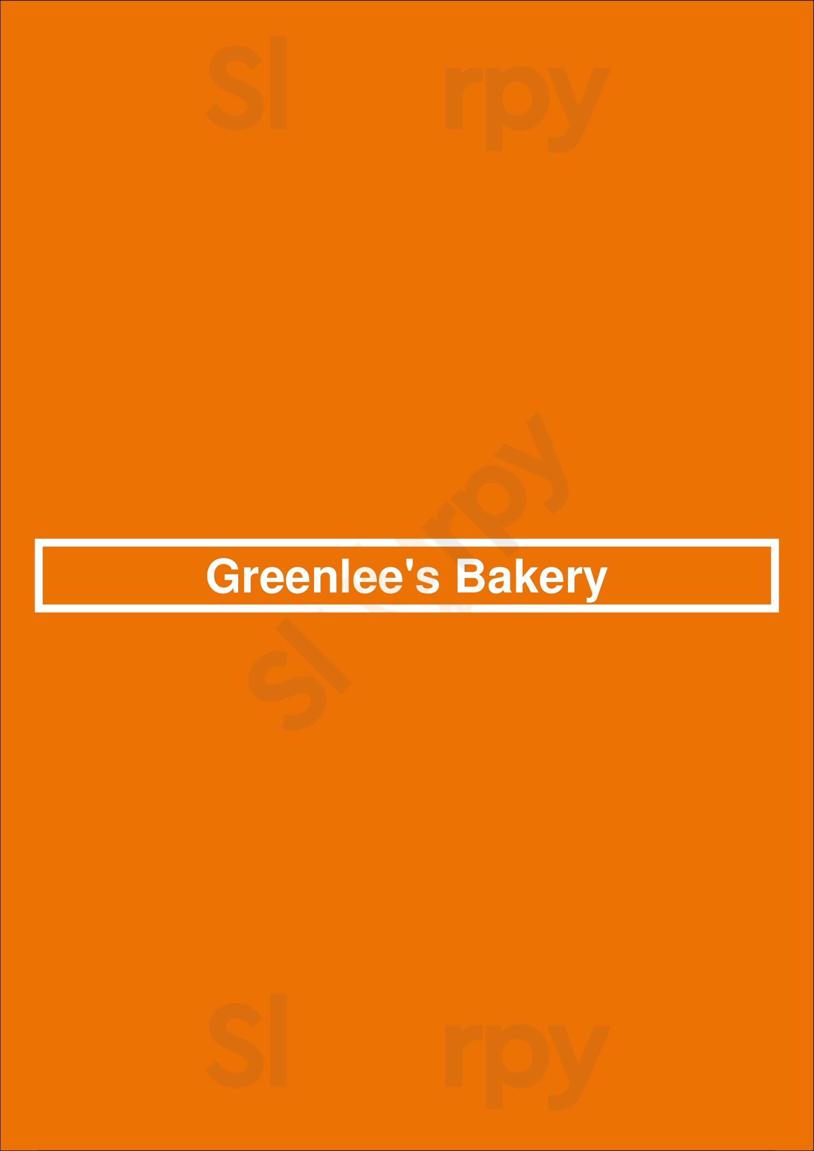 Greenlee's Bakery San Jose Menu - 1