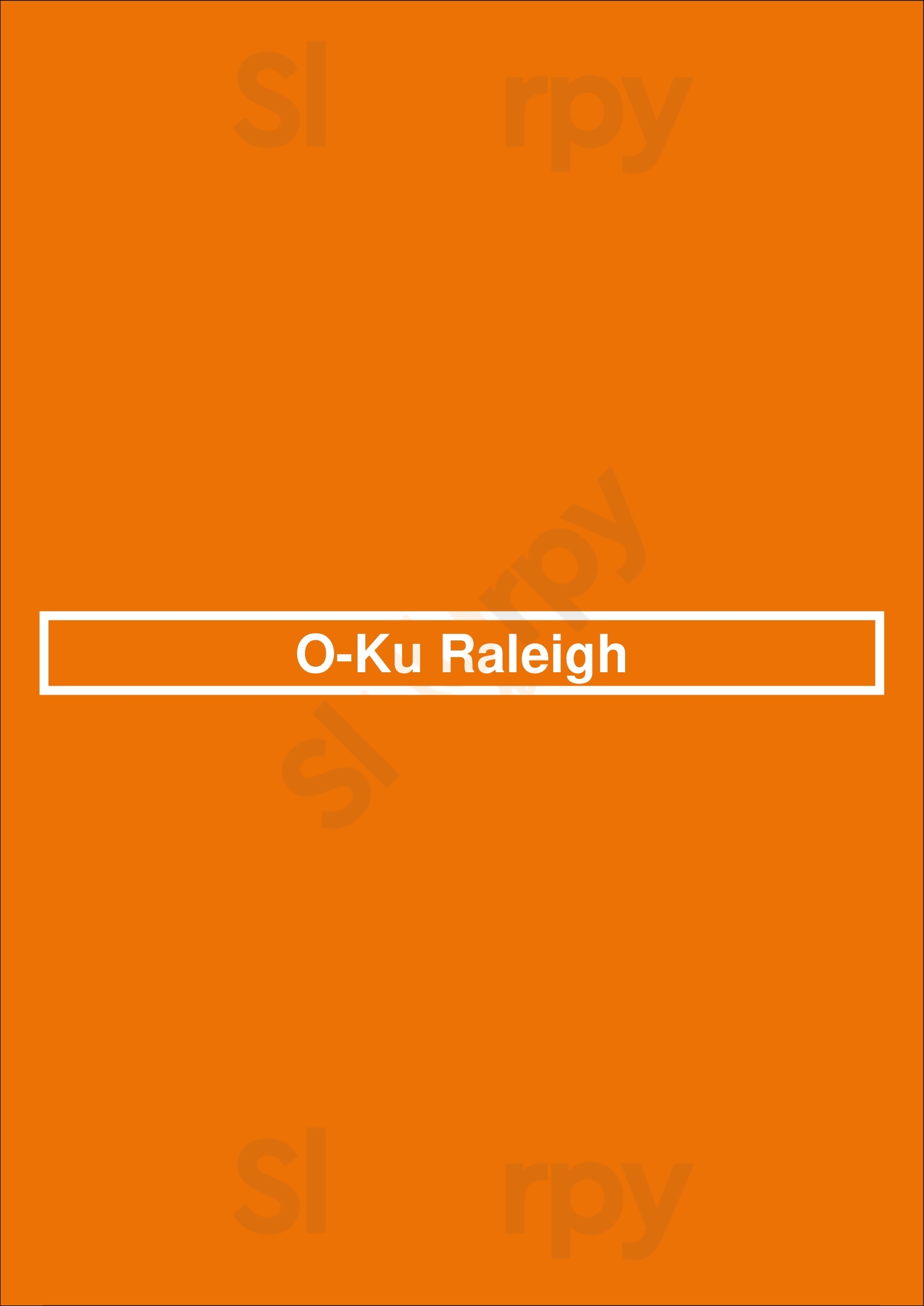 O-ku Raleigh Menu - 1