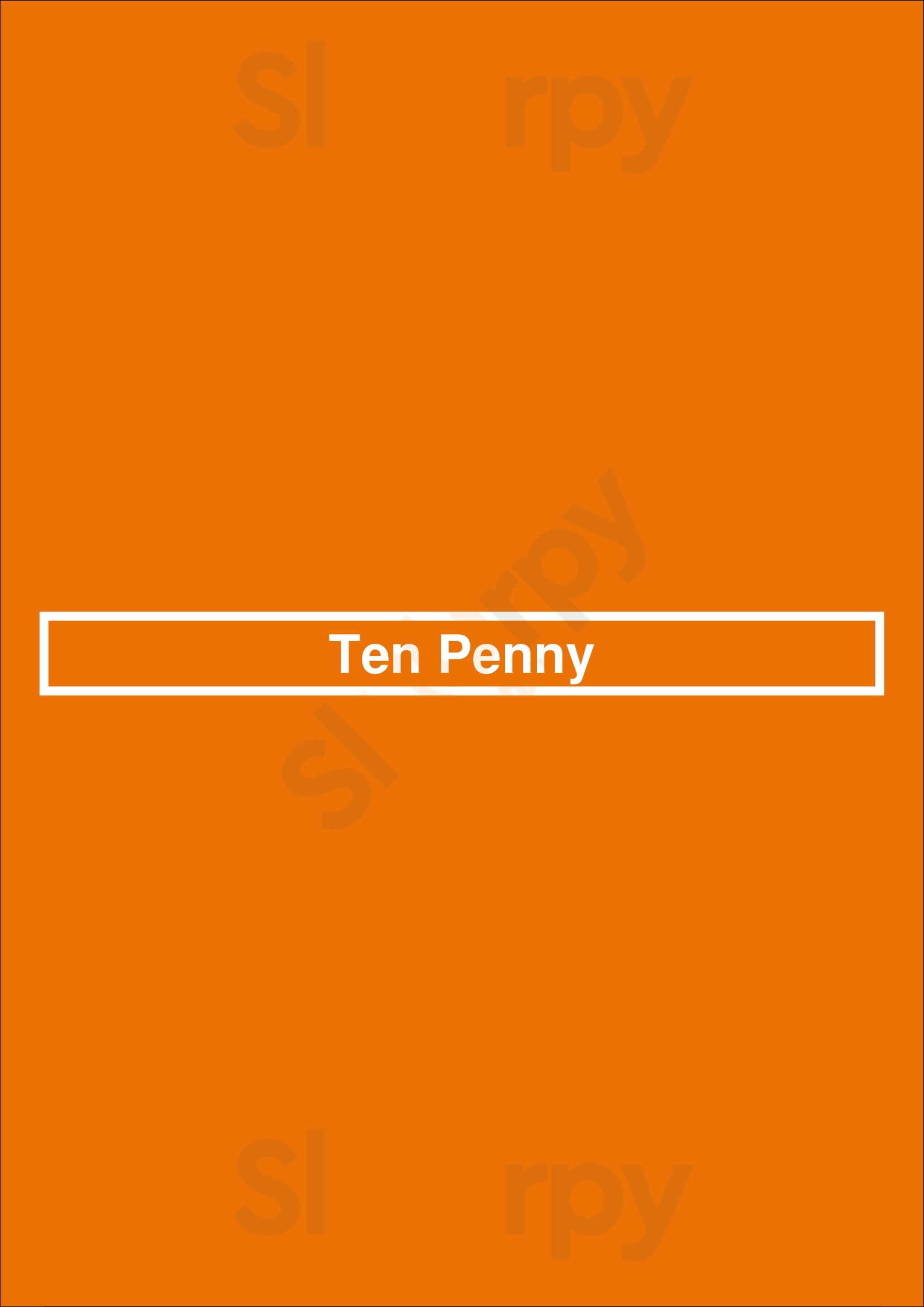 Ten Penny Pittsburgh Menu - 1