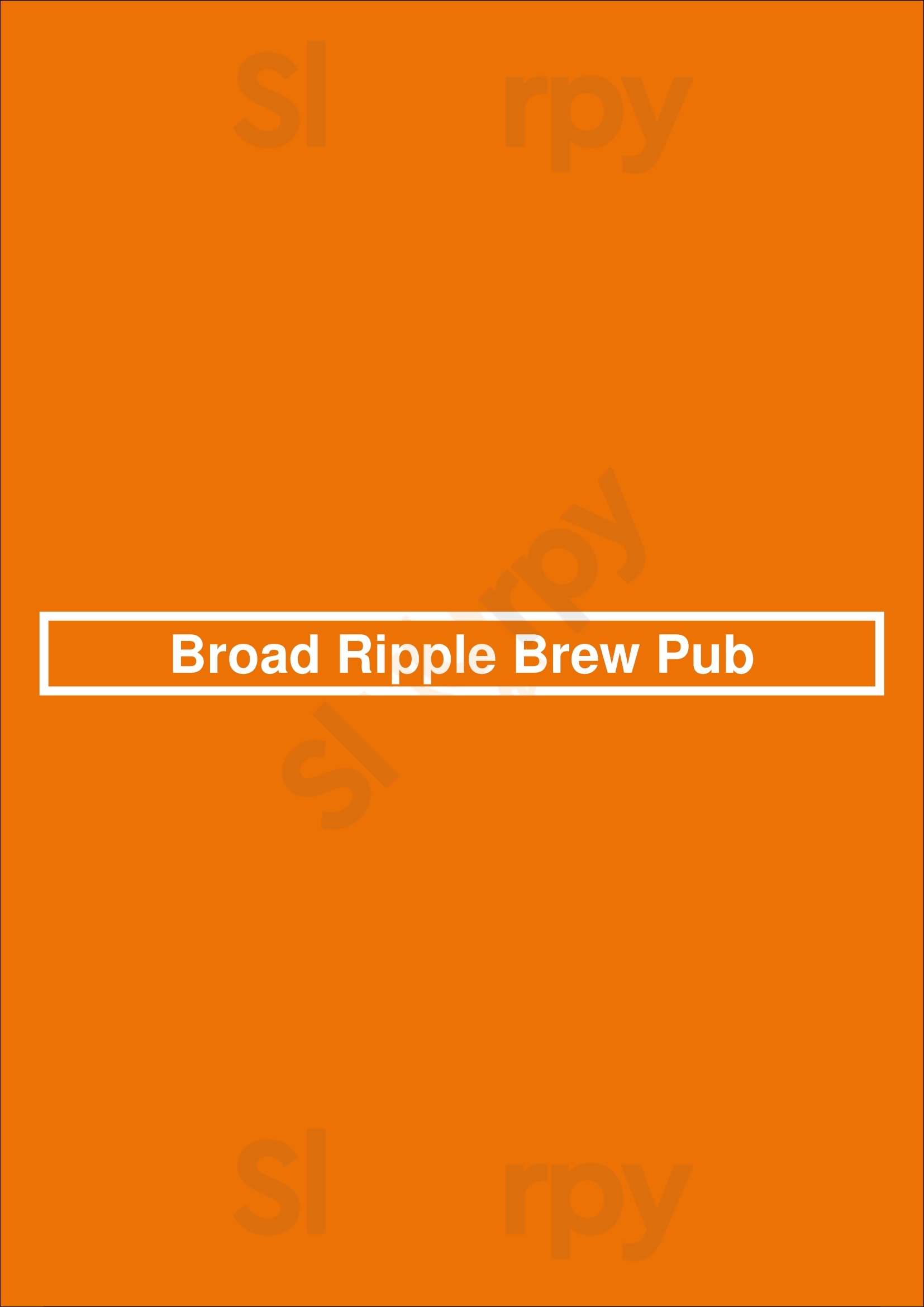 Broad Ripple Brew Pub Indianapolis Menu - 1