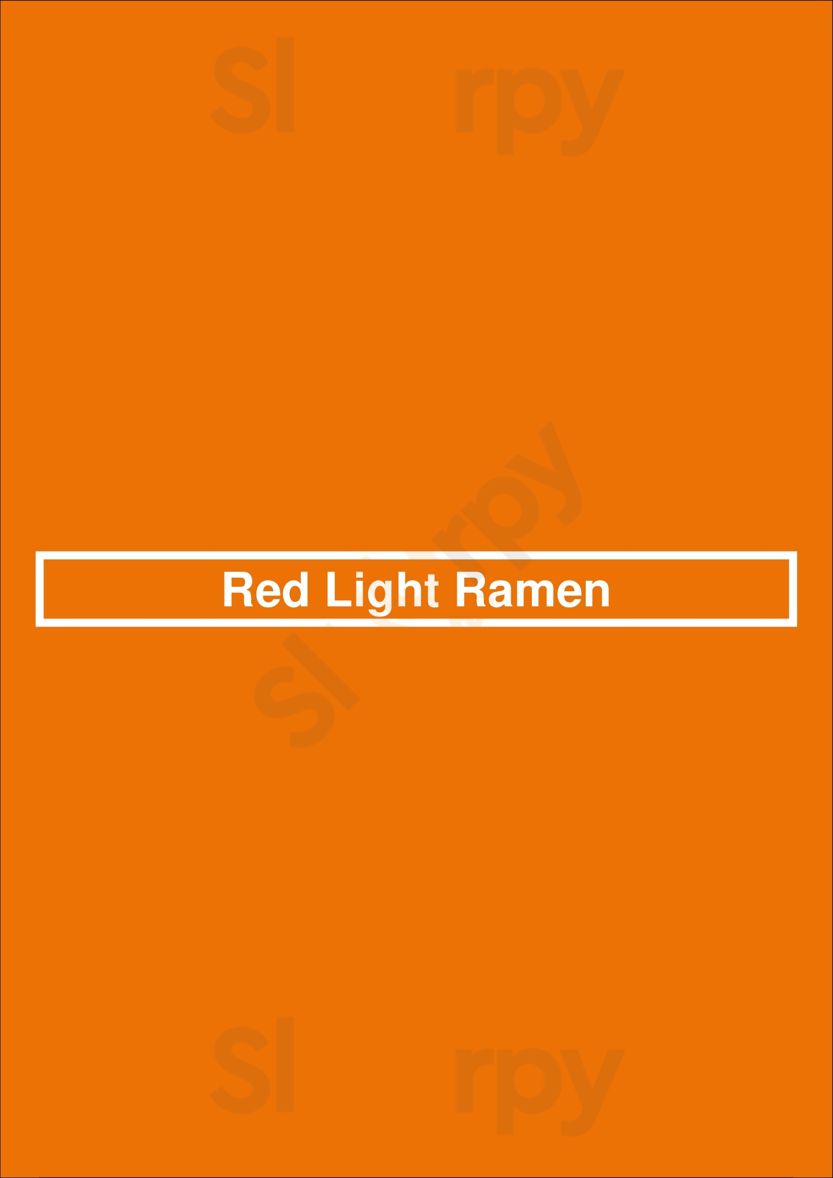 Red Light Ramen Milwaukee Menu - 1