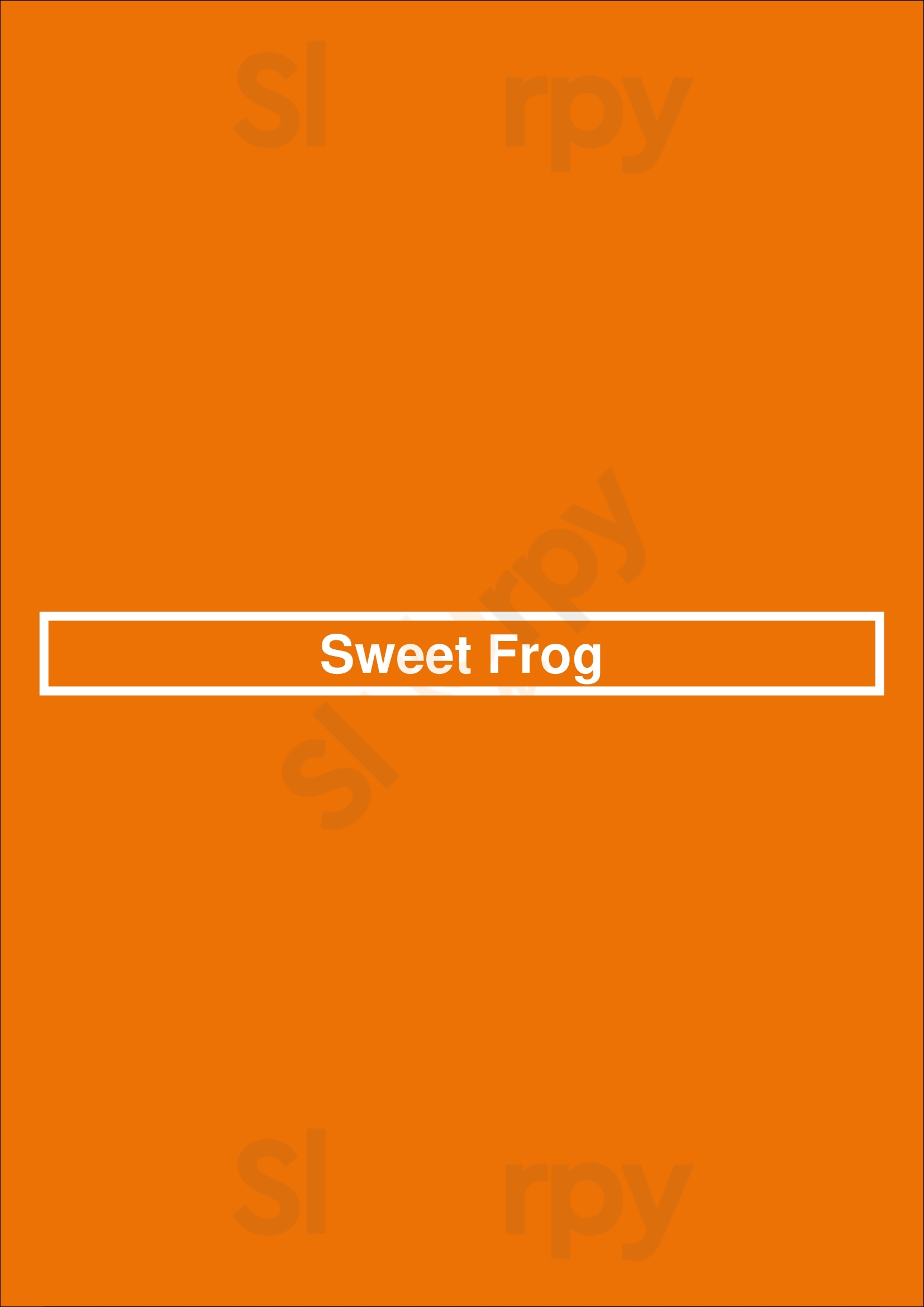 Sweet Frog Richmond Menu - 1