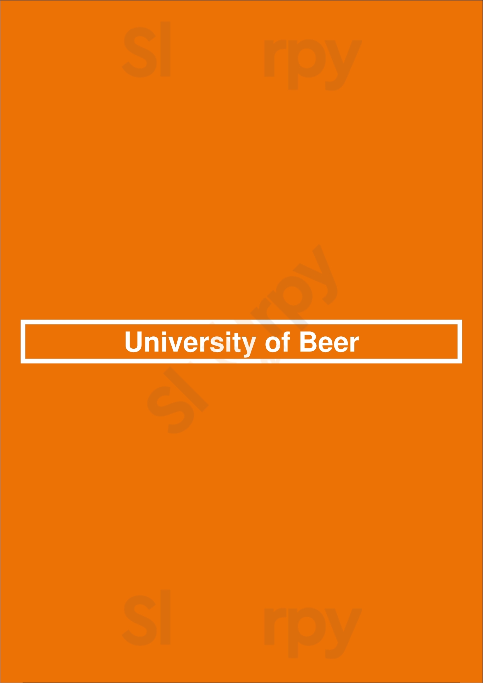 University Of Beer - Sacramento Sacramento Menu - 1