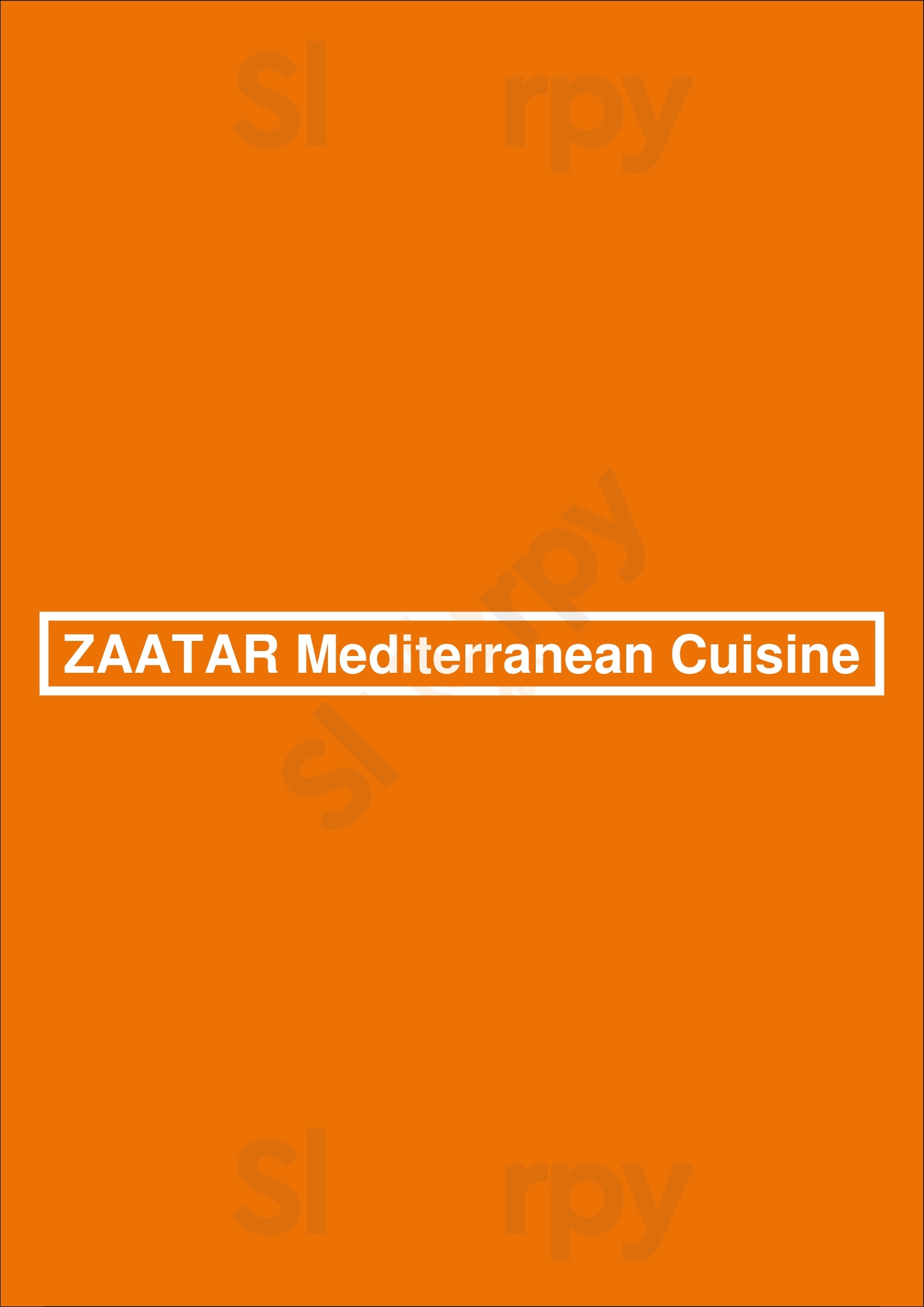 Zaatar Mediterranean Cuisine Baltimore Menu - 1