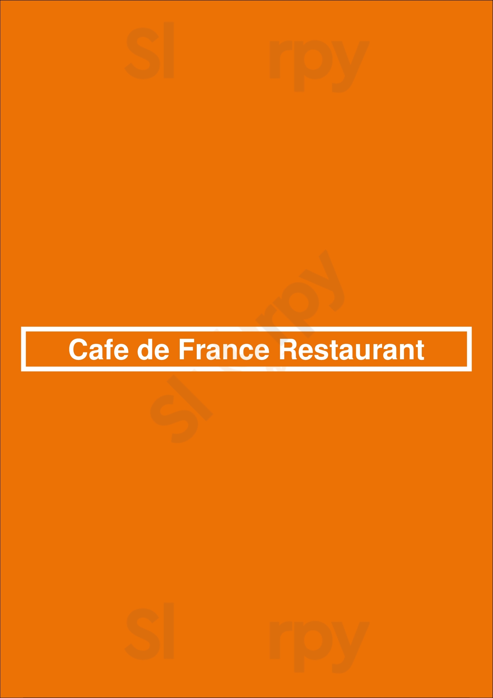 Cafe De France Restaurant Dallas Menu - 1