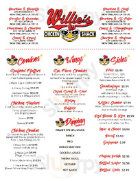 Willie's Chicken Shack menu