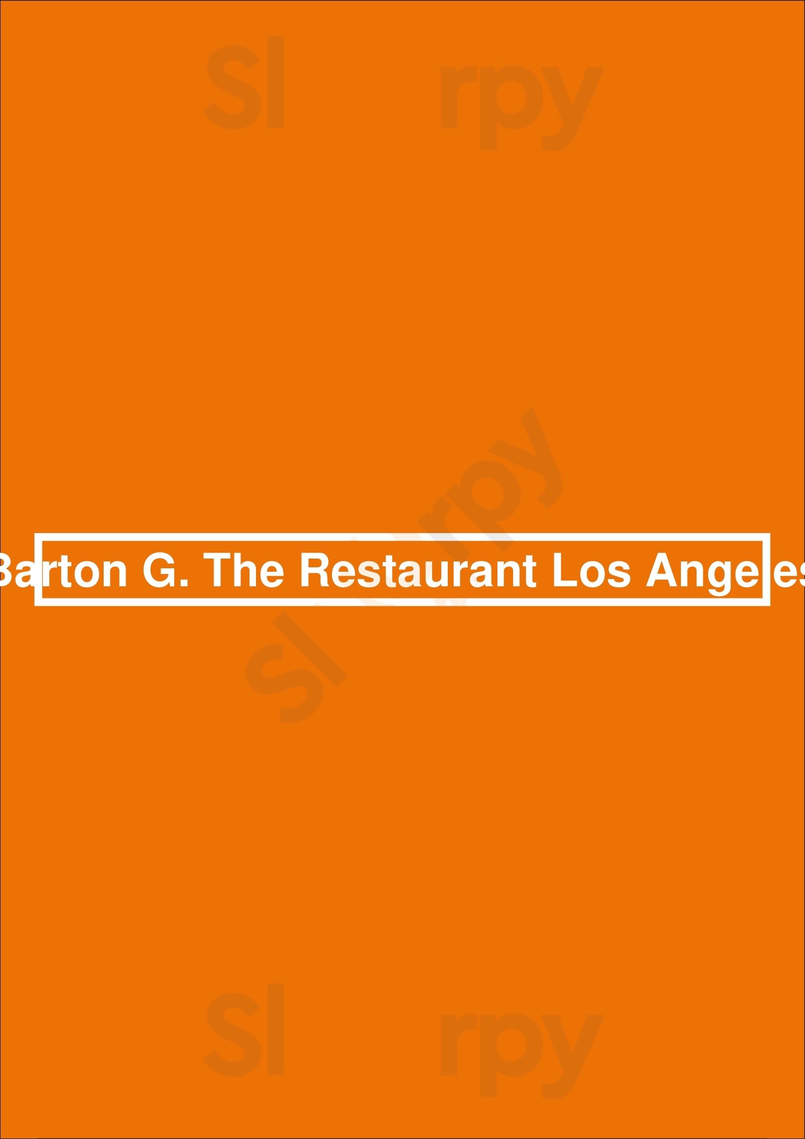 Barton G. The Restaurant Los Angeles Menu - 1