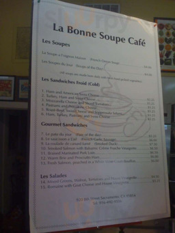 Le Bonne Soupe menu