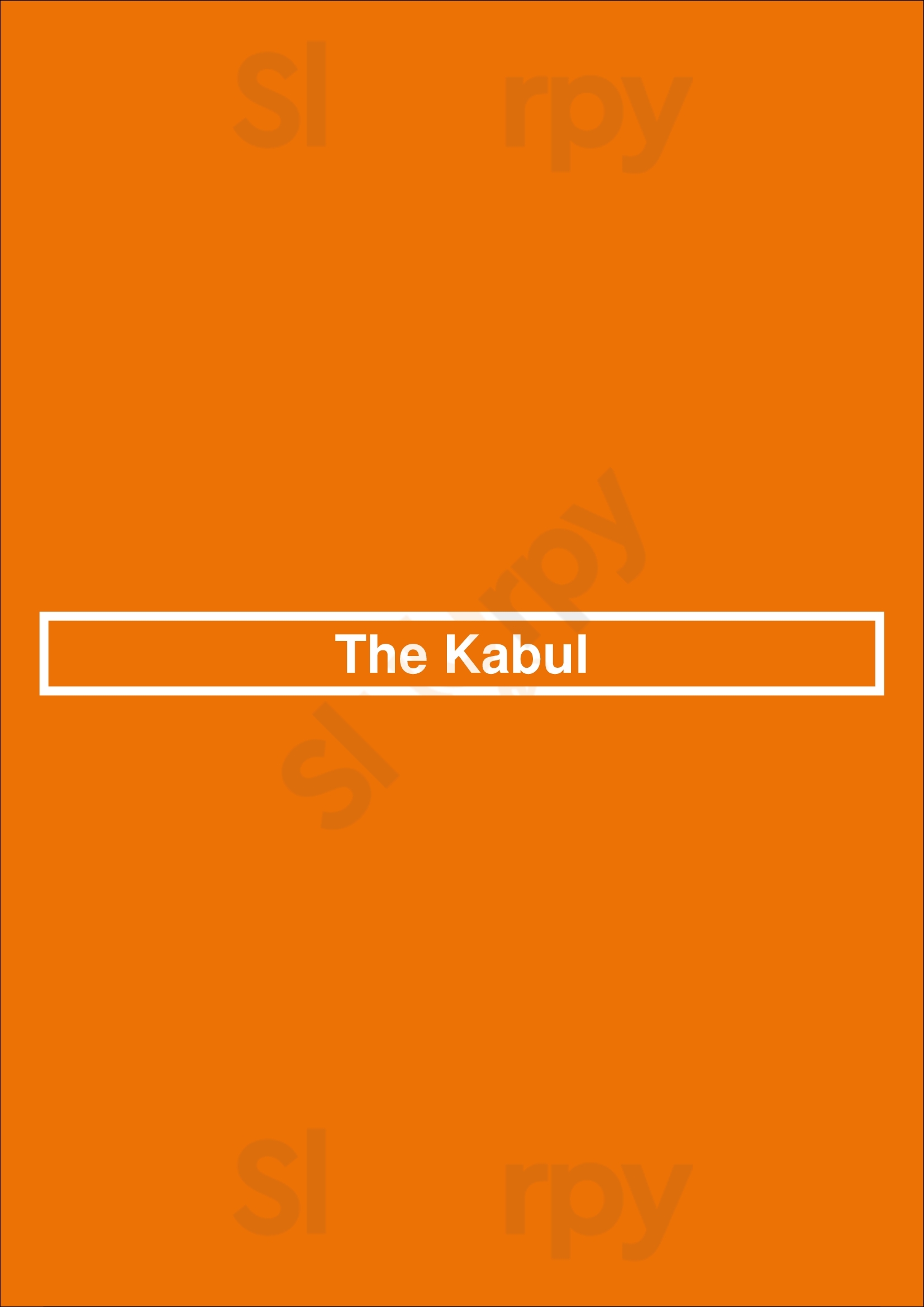 The Kabul Baltimore Menu - 1