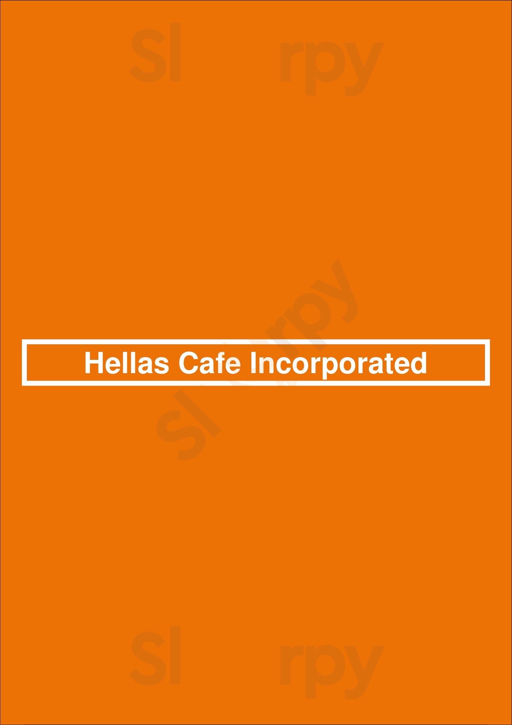 Hellas Cafe Incorporated Indianapolis Menu - 1