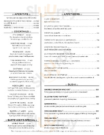 Water Grill menu