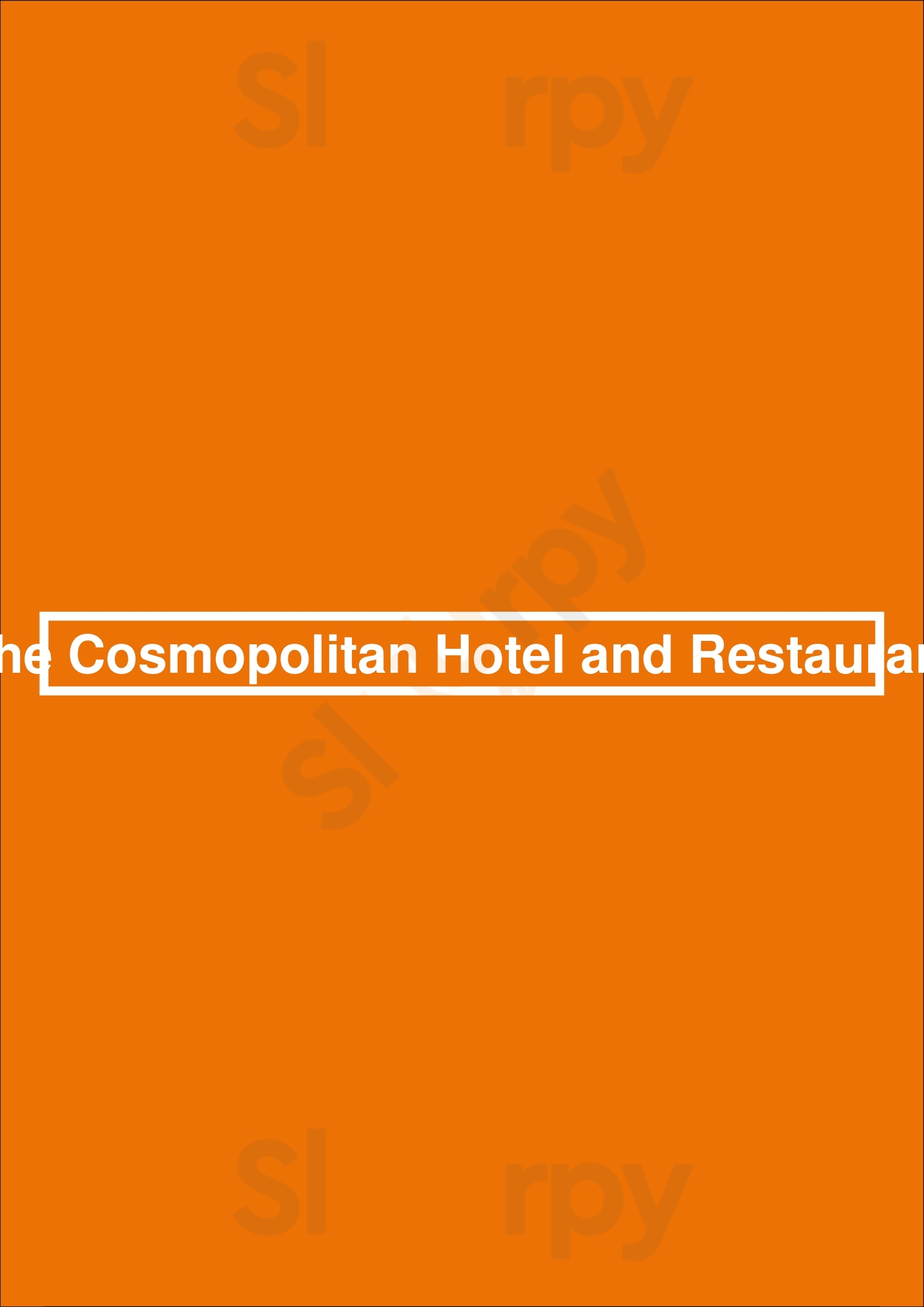 The Cosmopolitan Hotel And Restaurant San Diego Menu - 1
