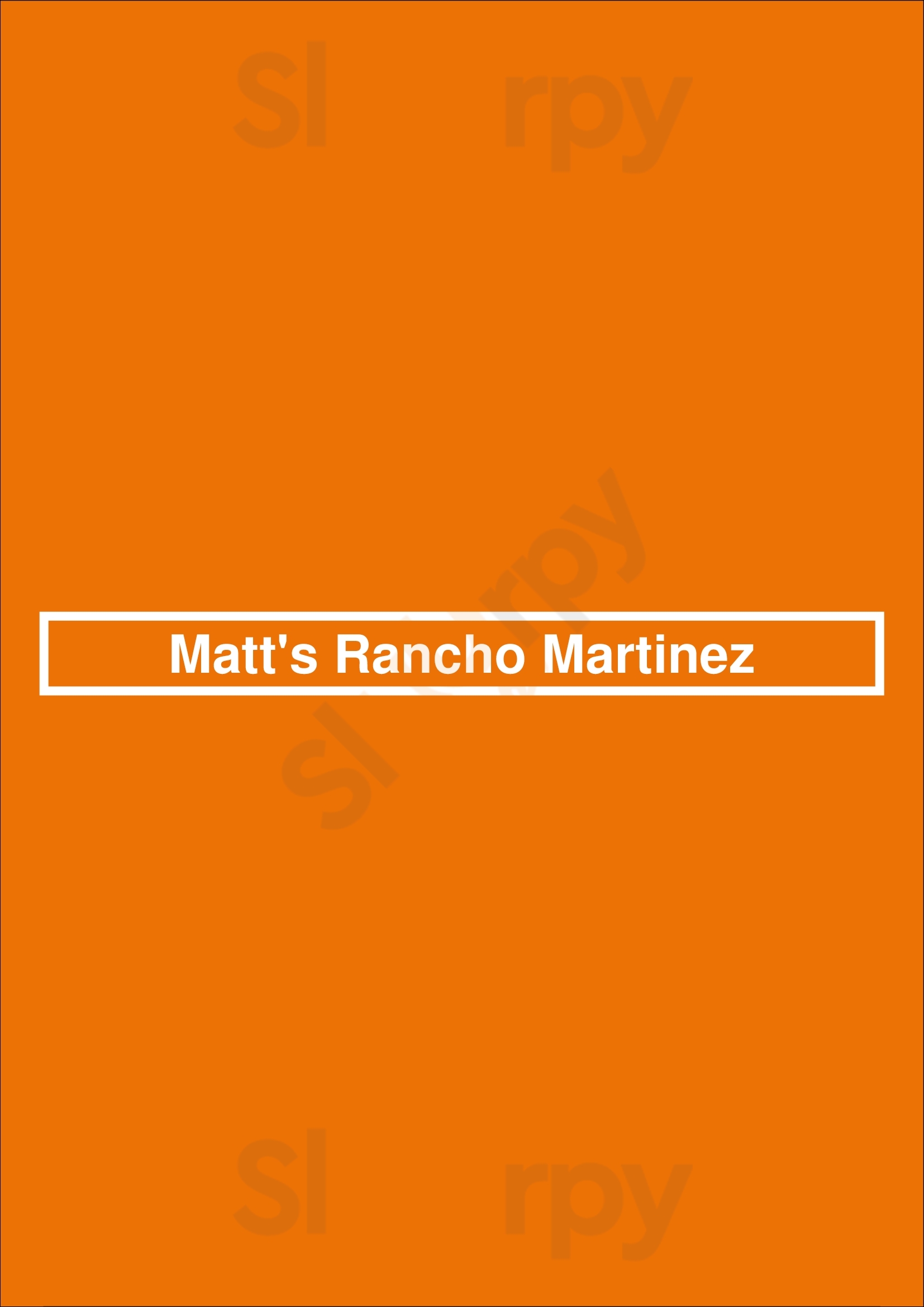 Matt's Rancho Martinez Dallas Menu - 1