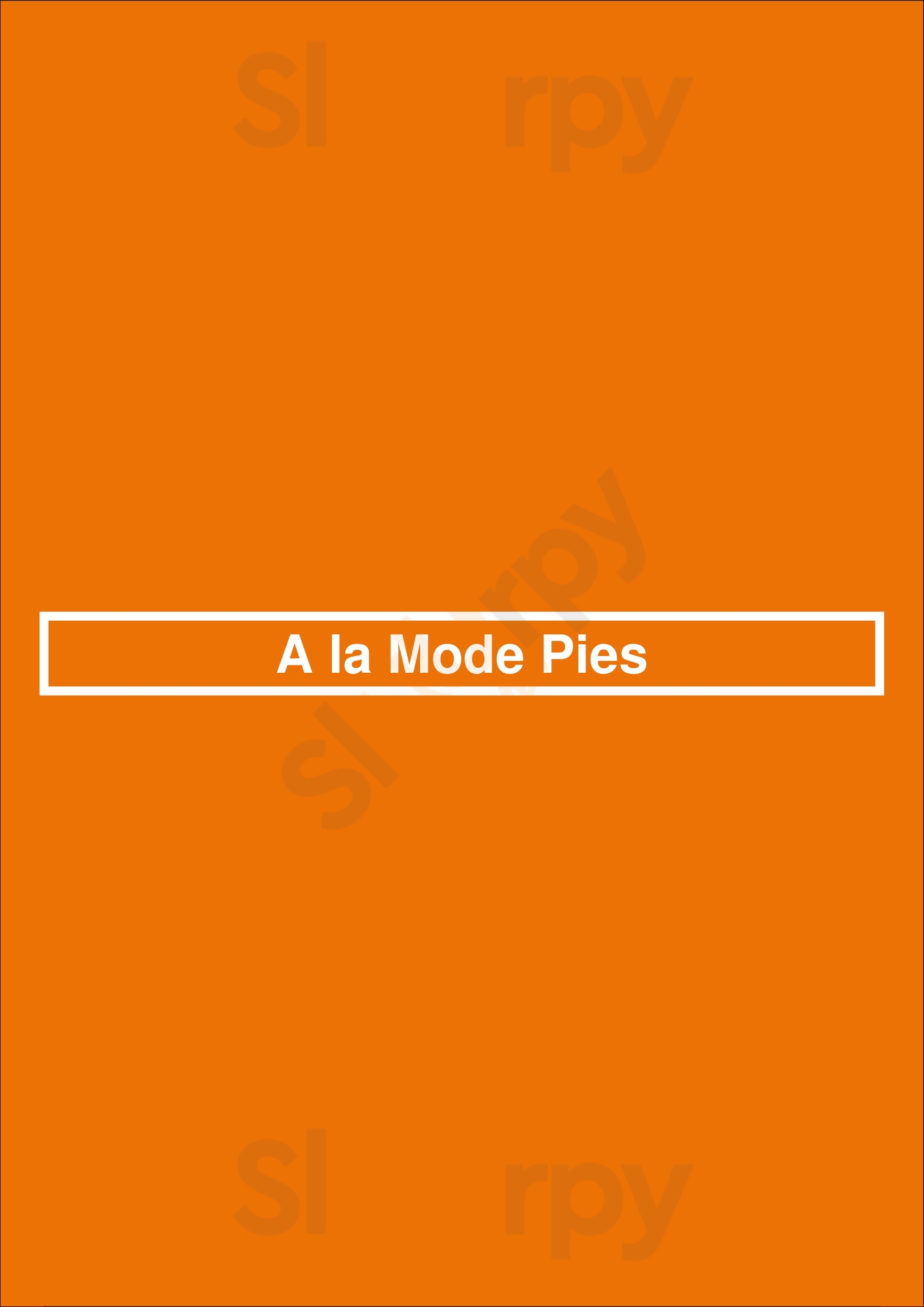 A La Mode Pies Seattle Menu - 1