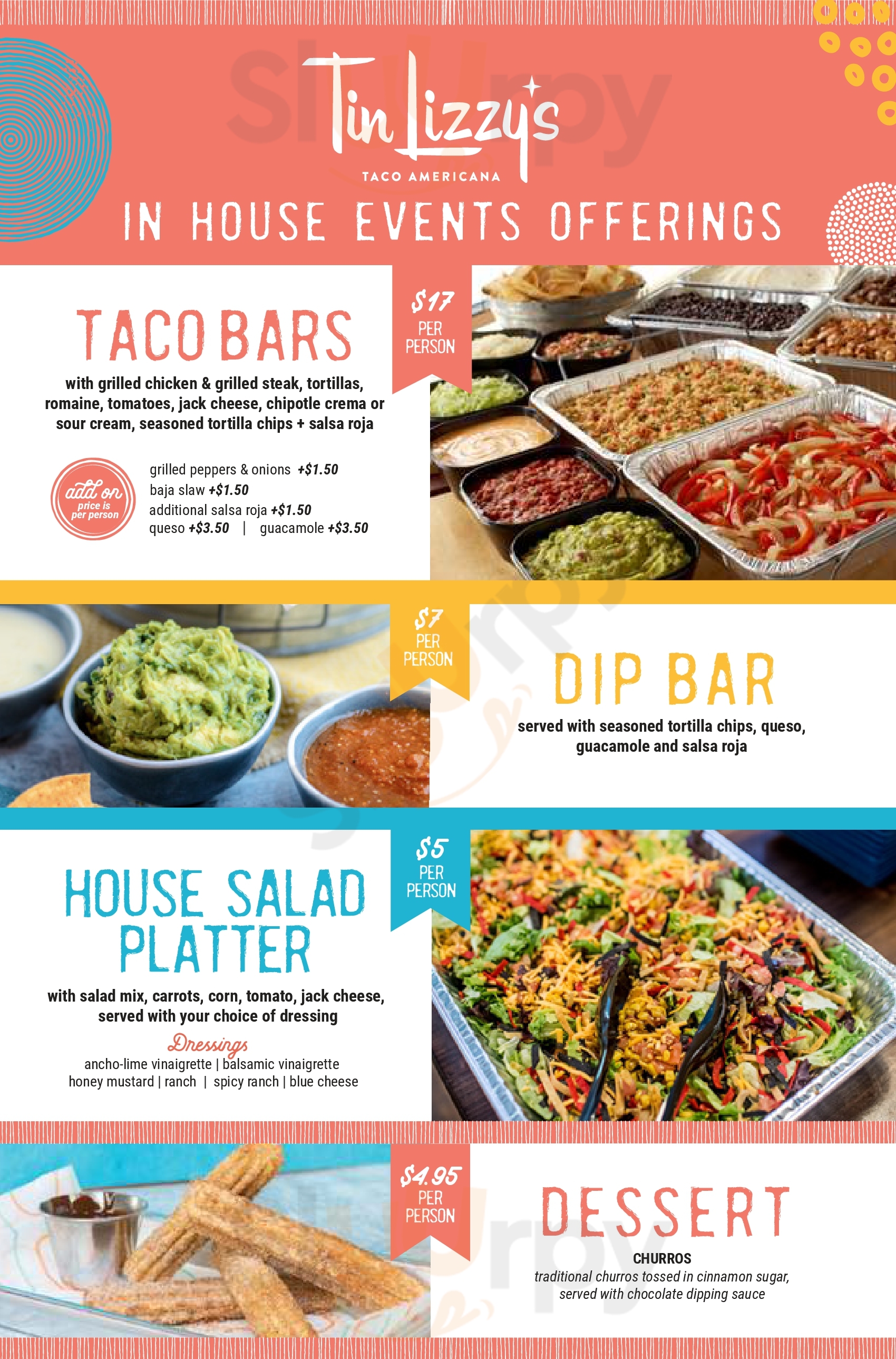 Main Menu - Tin Lizzy's Cantina - Downtown