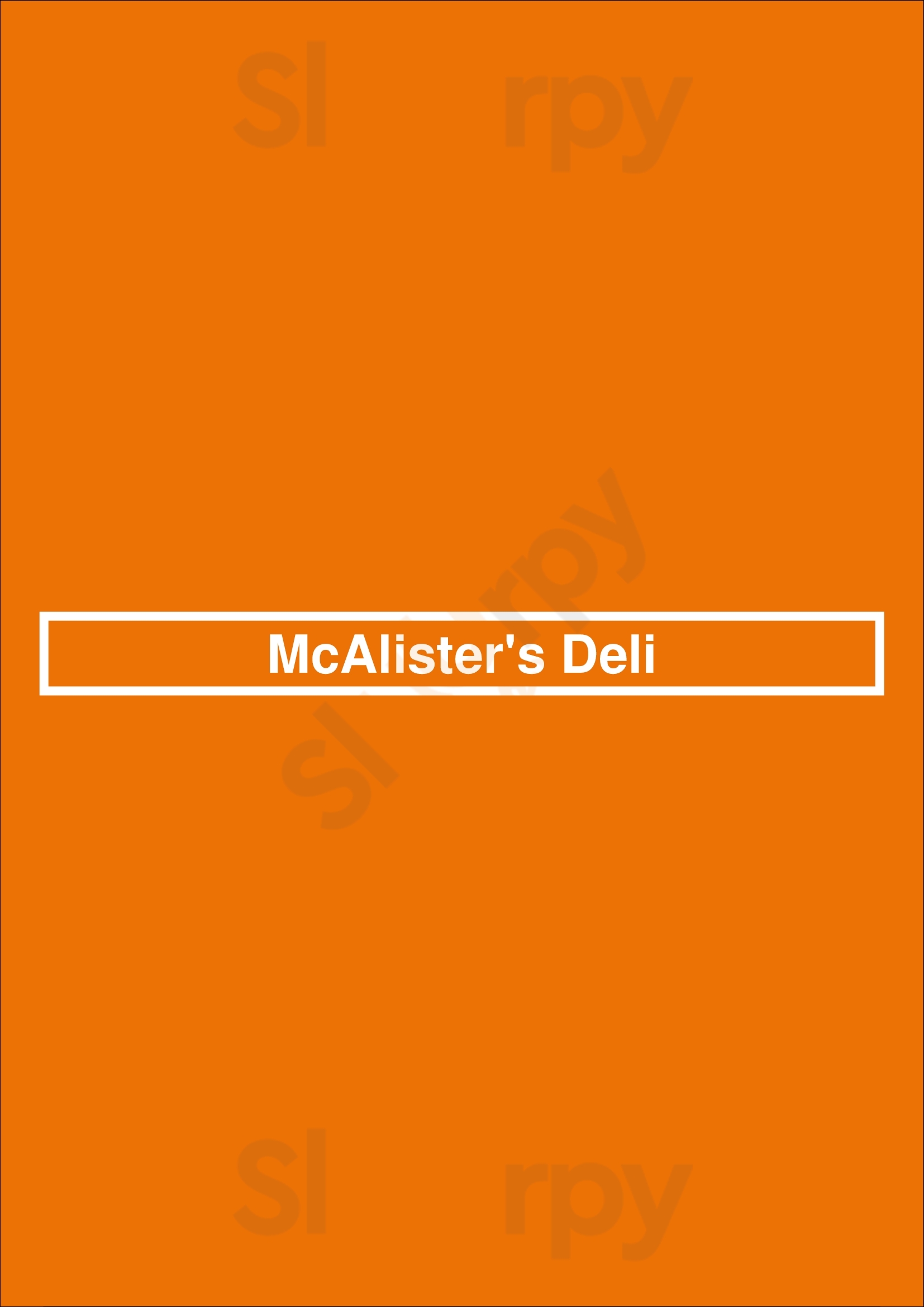 Mcalister's Deli Memphis Menu - 1