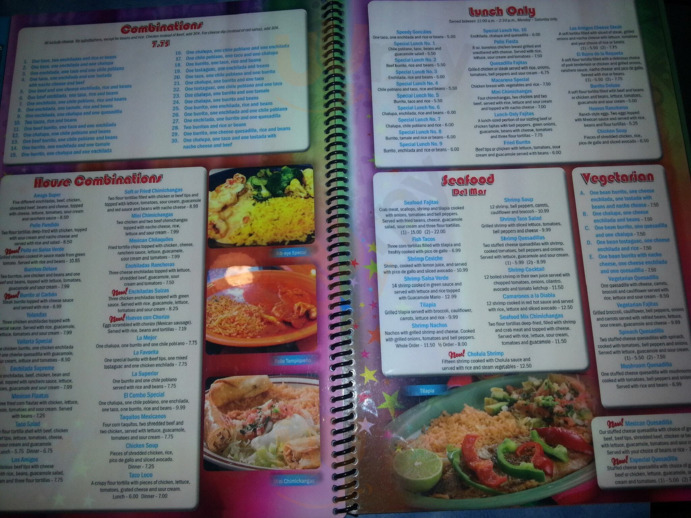 Fiesta Time Amigos menu