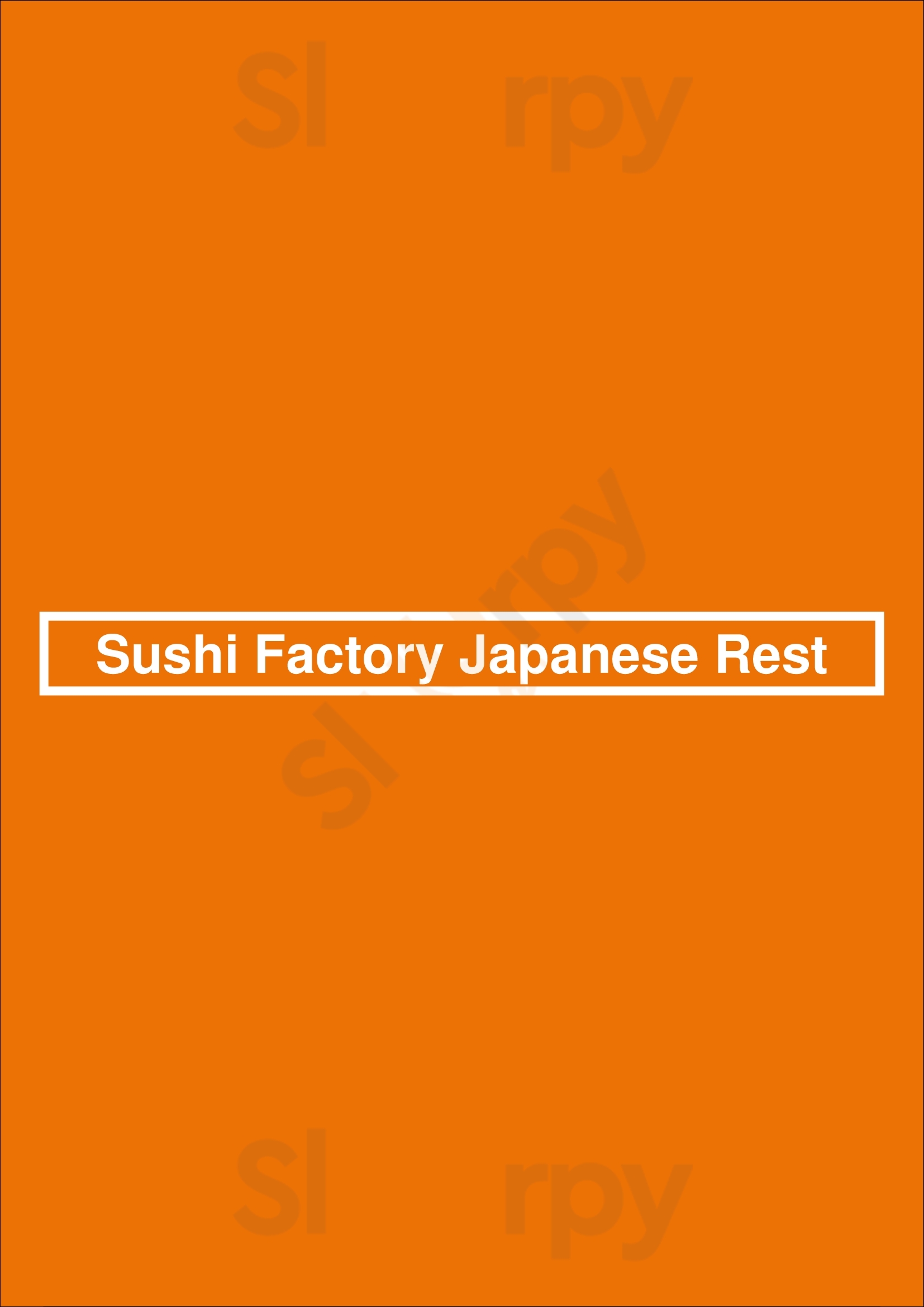 Main Menu - Sushi Factory Japanese Rest
