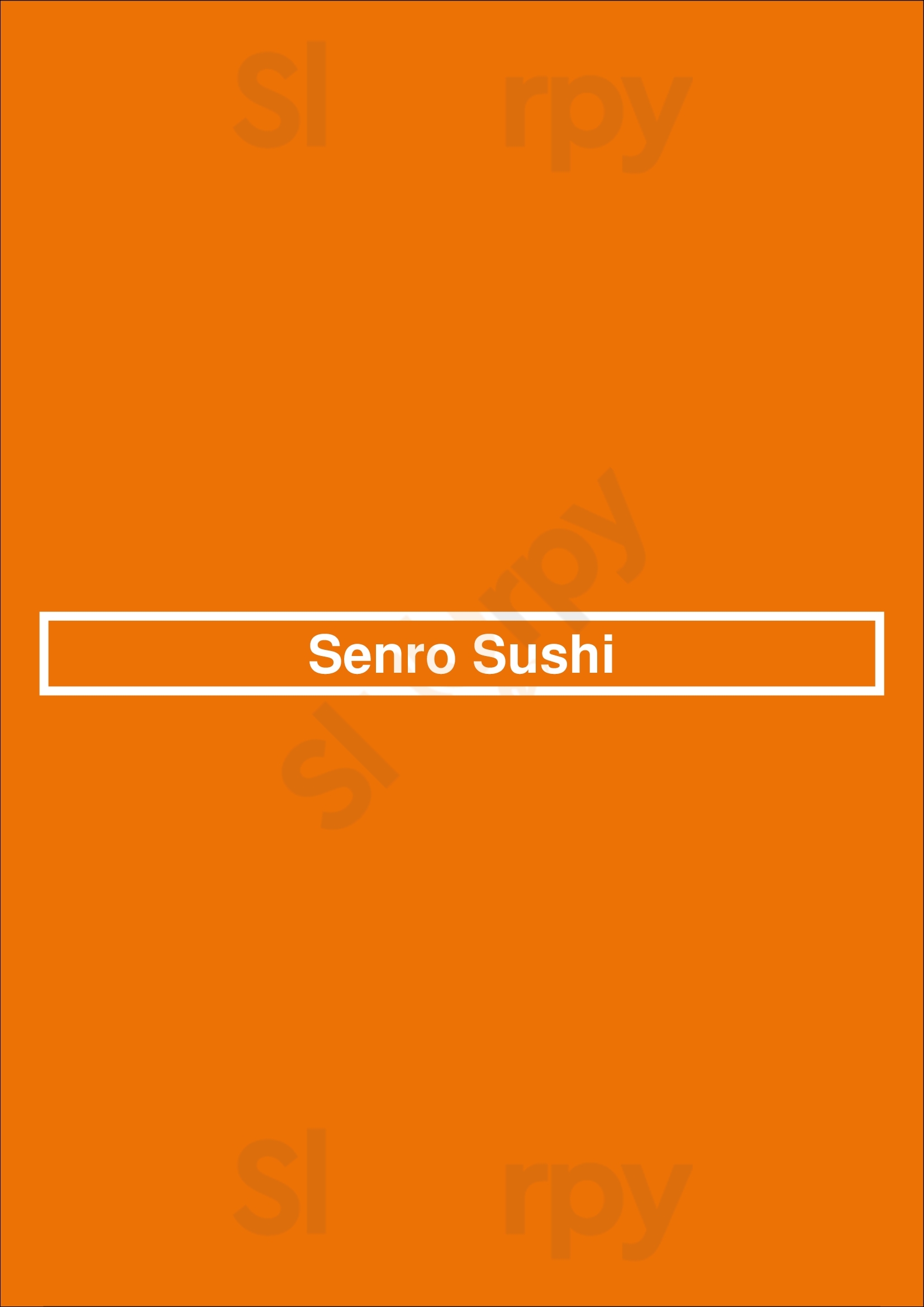 Senro Sushi San Jose Menu - 1