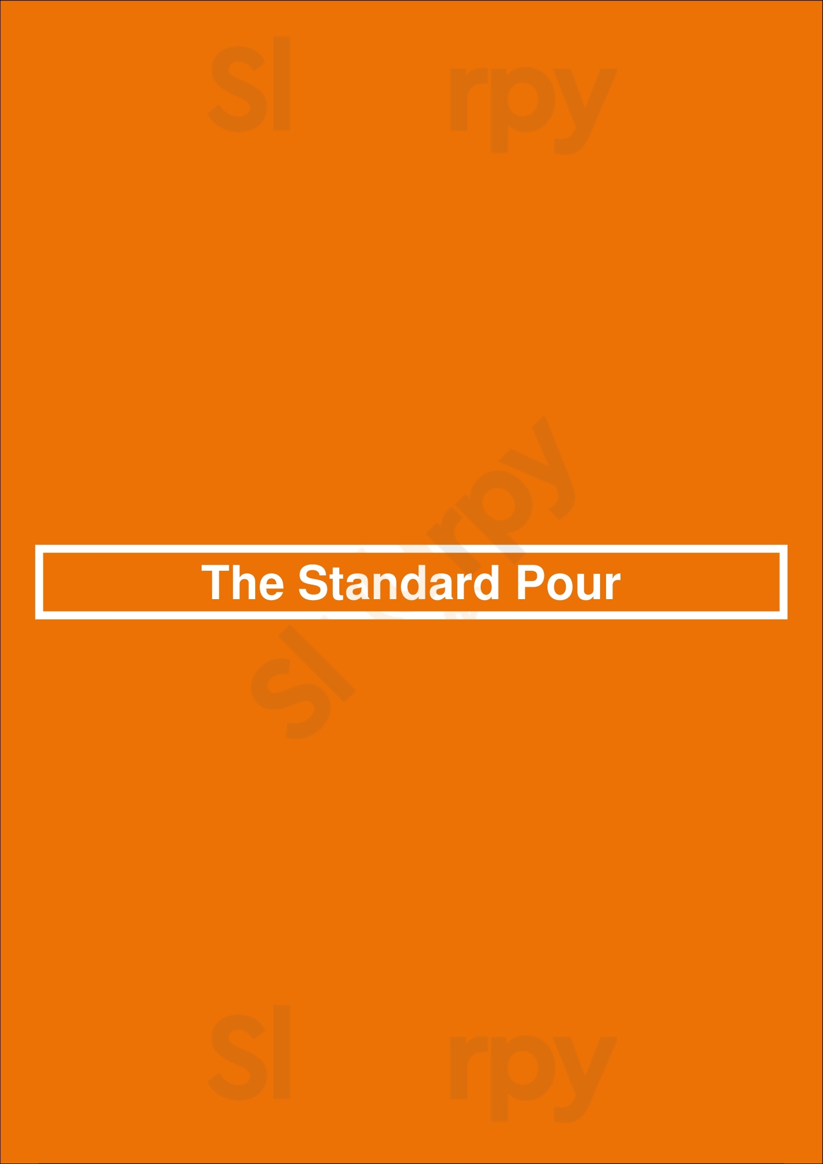The Standard Pour Dallas Menu - 1