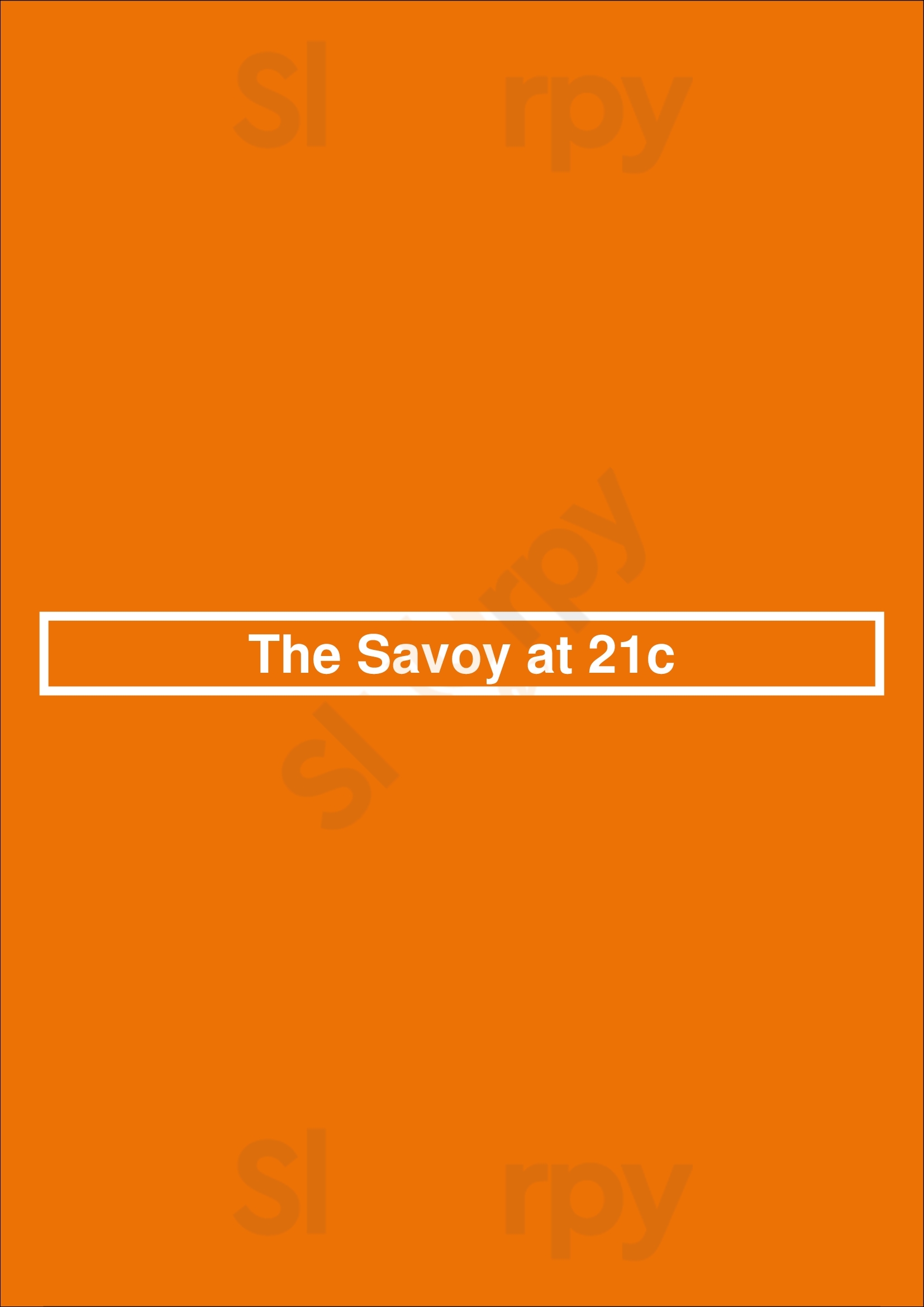 The Savoy At 21c Kansas City Menu - 1