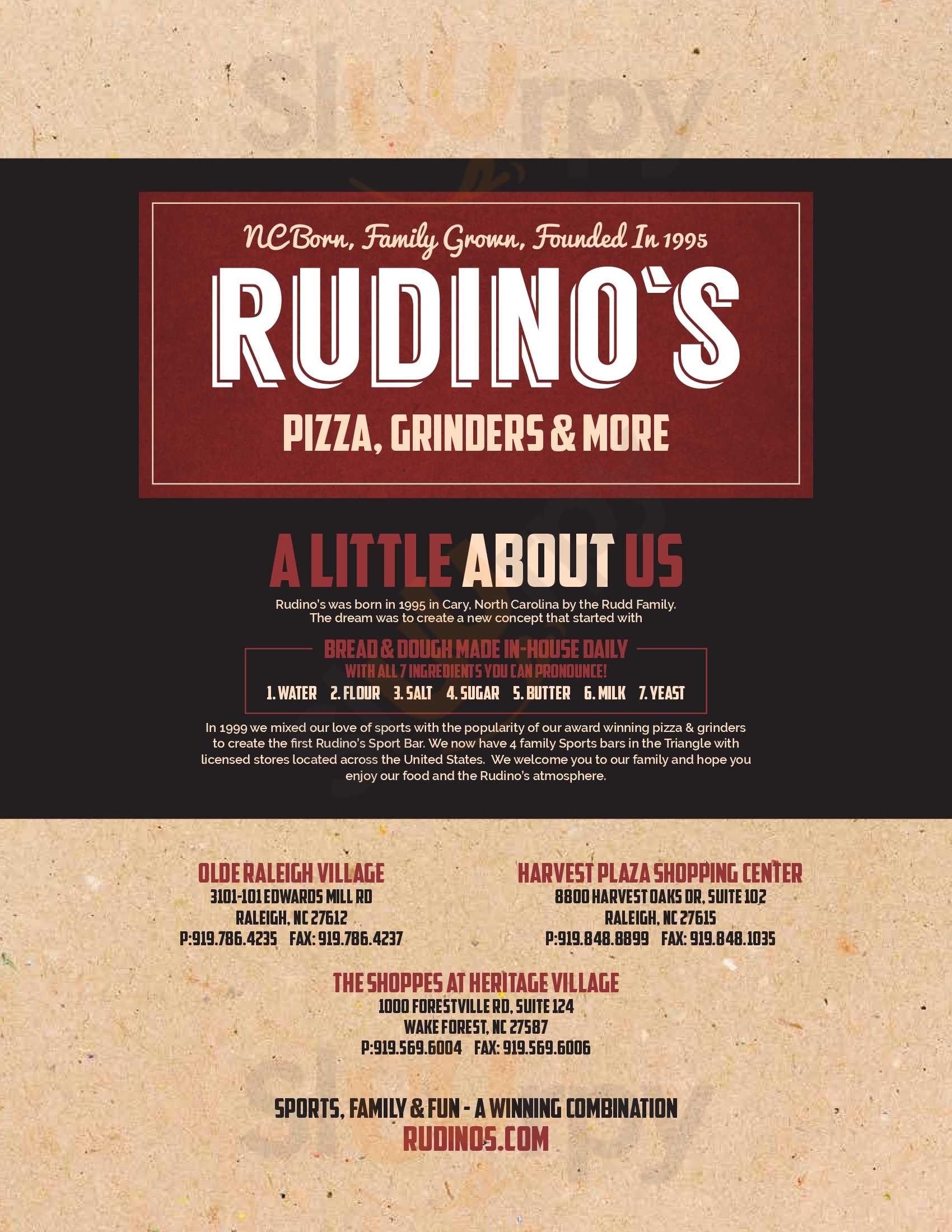 Rudinos Pizza And Grinders Raleigh Menu - 1