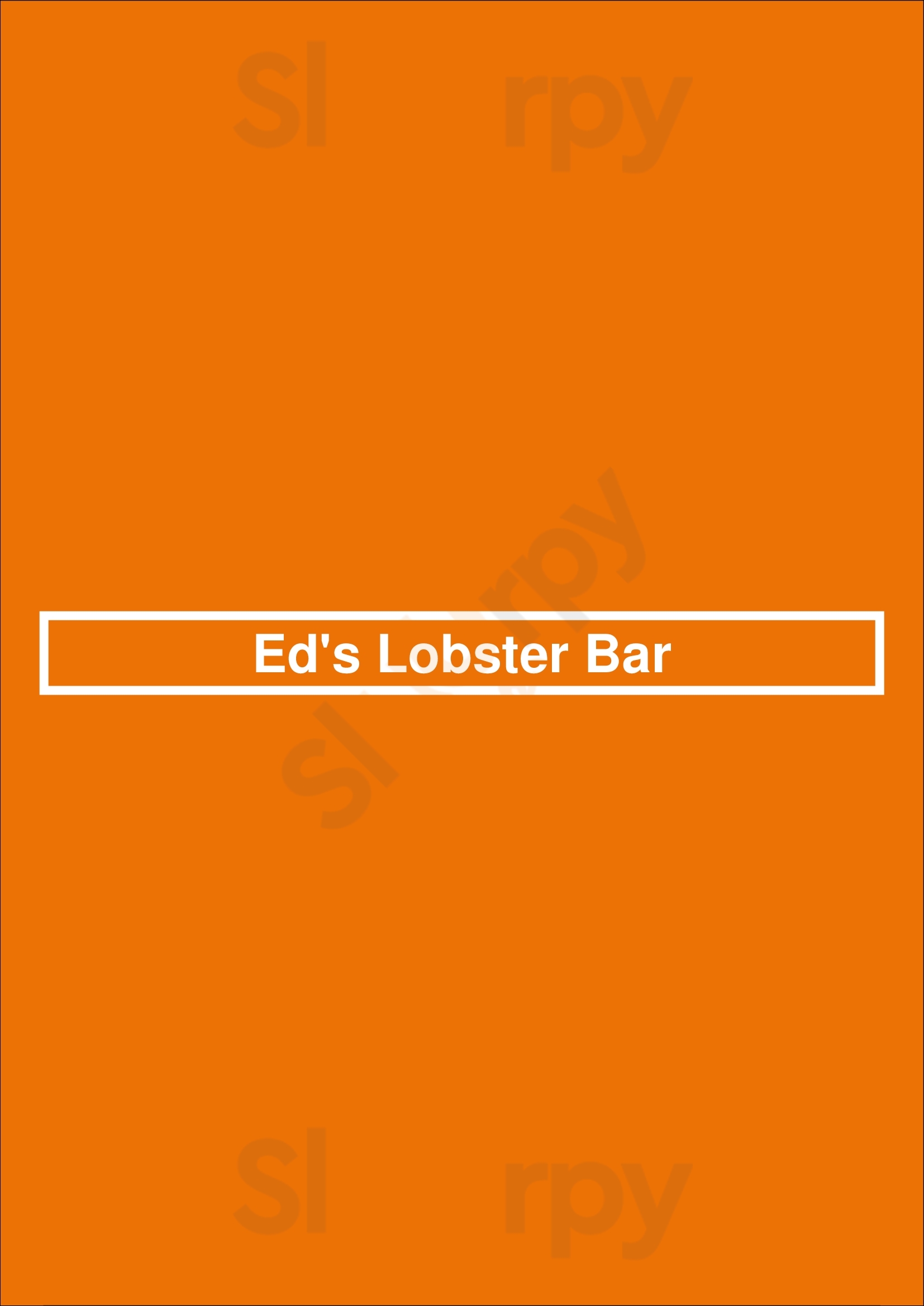 Ed's Lobster Bar New York City Menu - 1