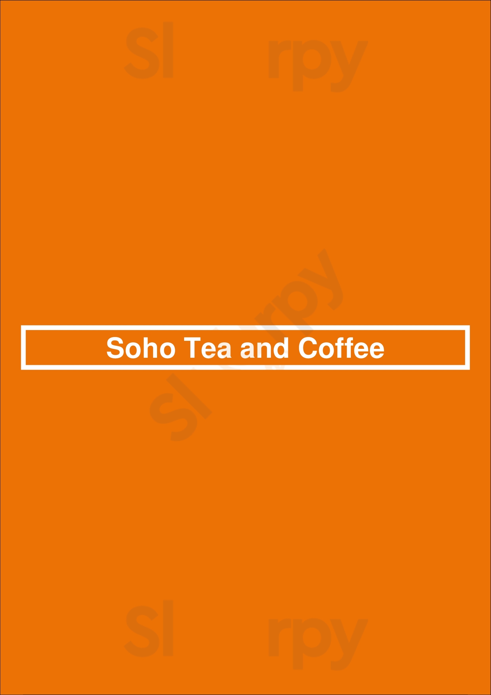 Soho Tea And Coffee Washington DC Menu - 1
