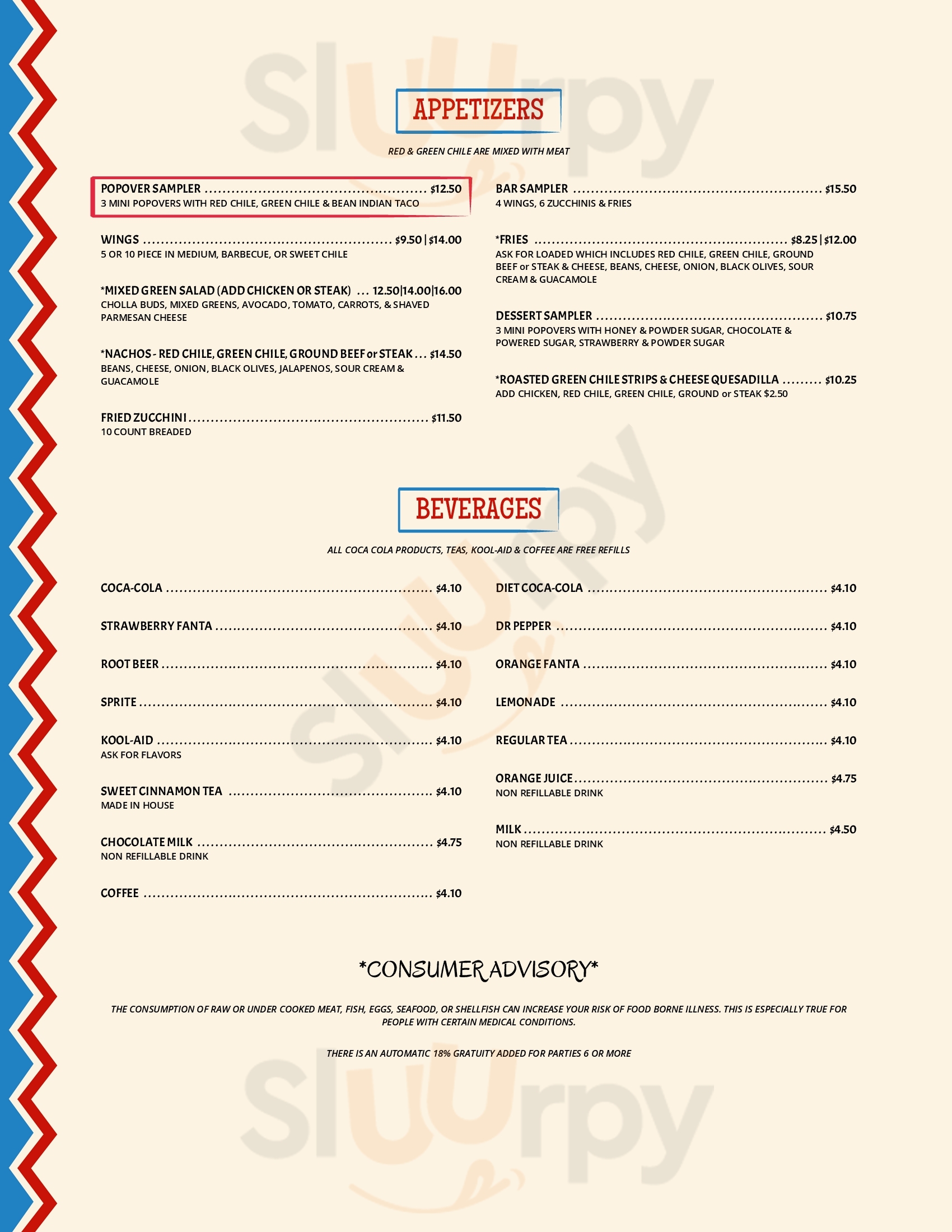 Cafe Santa Rosa Ii Tucson Menu - 1