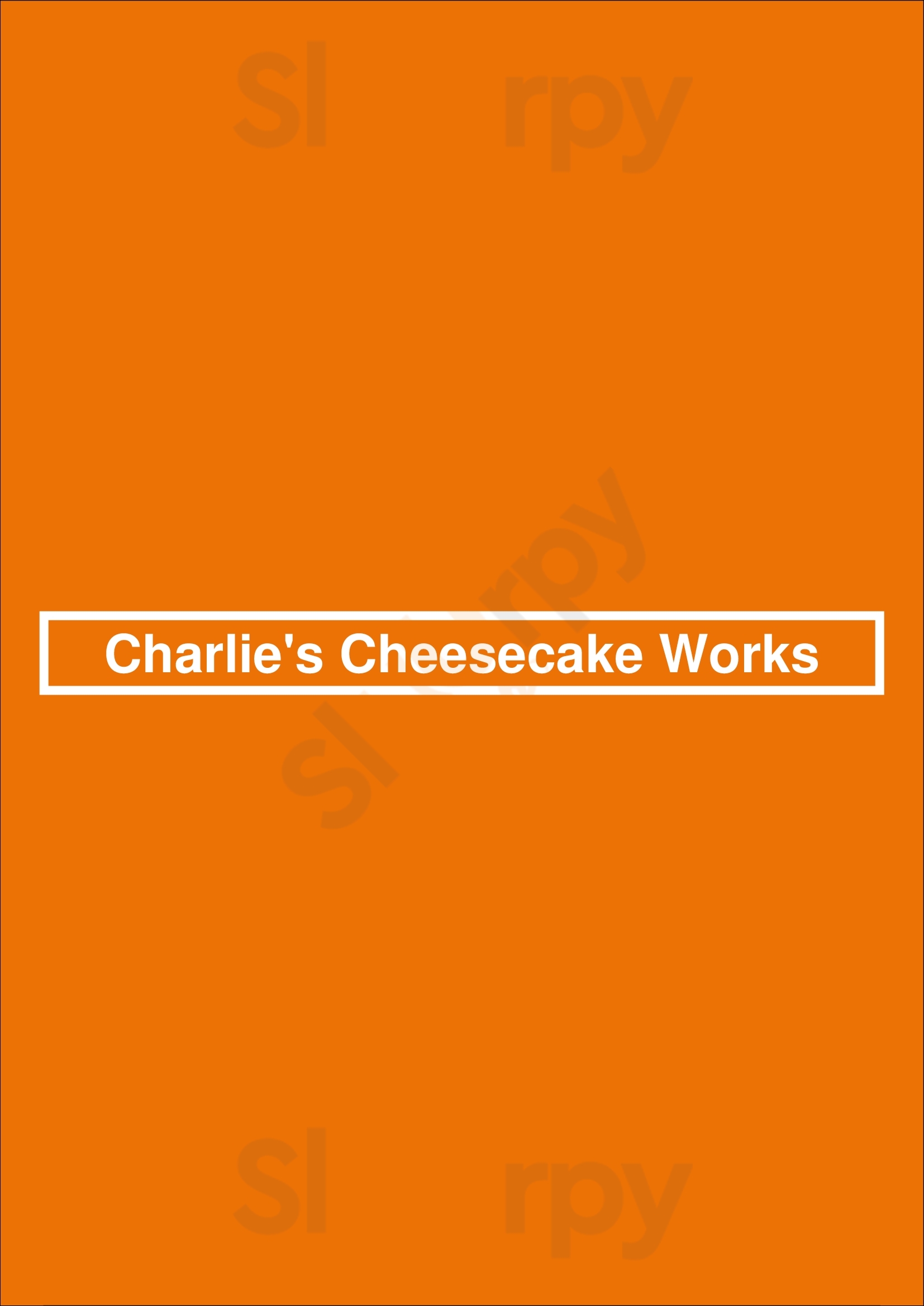 Charlie's Cheesecake Works San Jose Menu - 1