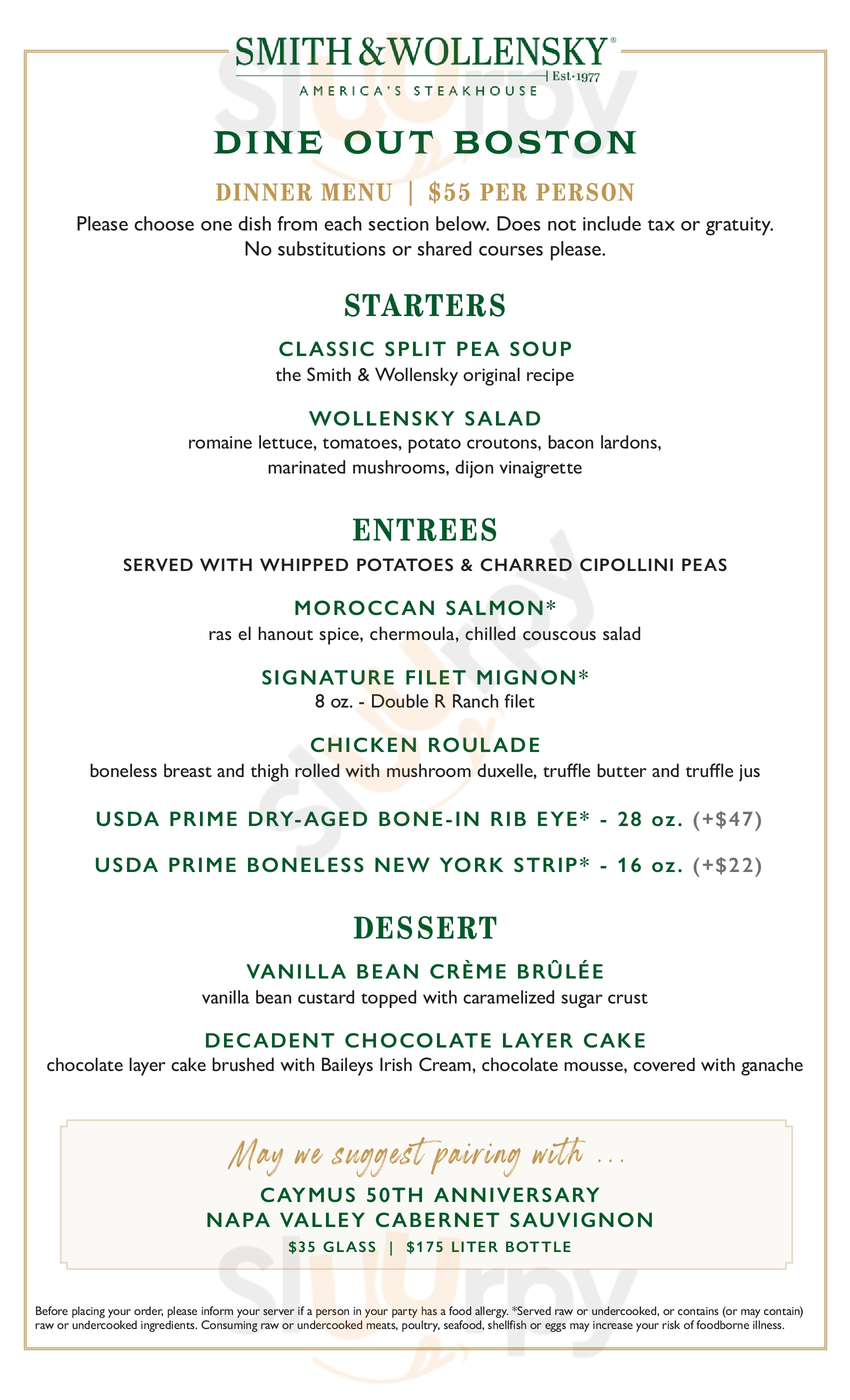 Wollensky's Grill Chicago Menu - 1