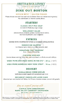 Wollensky's Grill menu