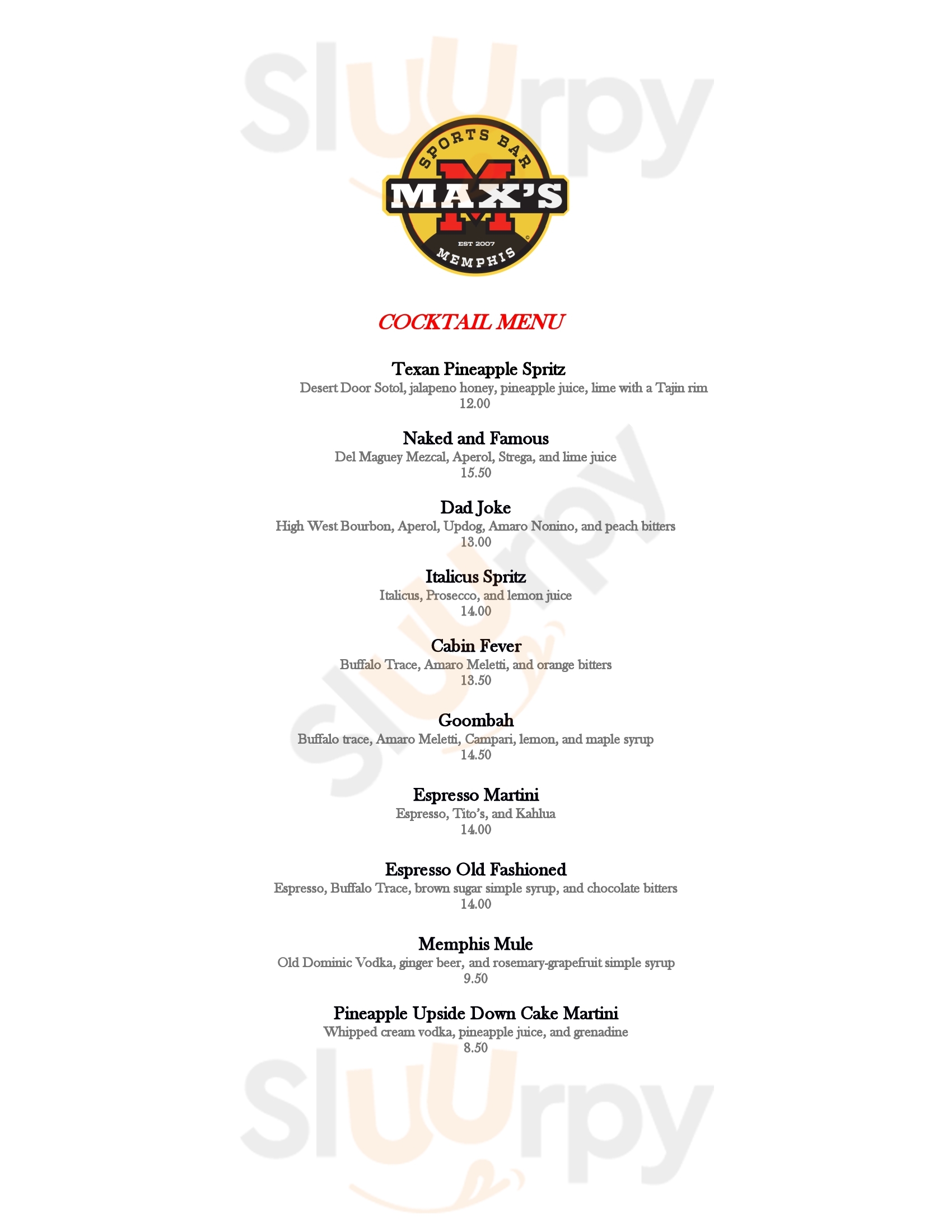 Main Menu - Max's