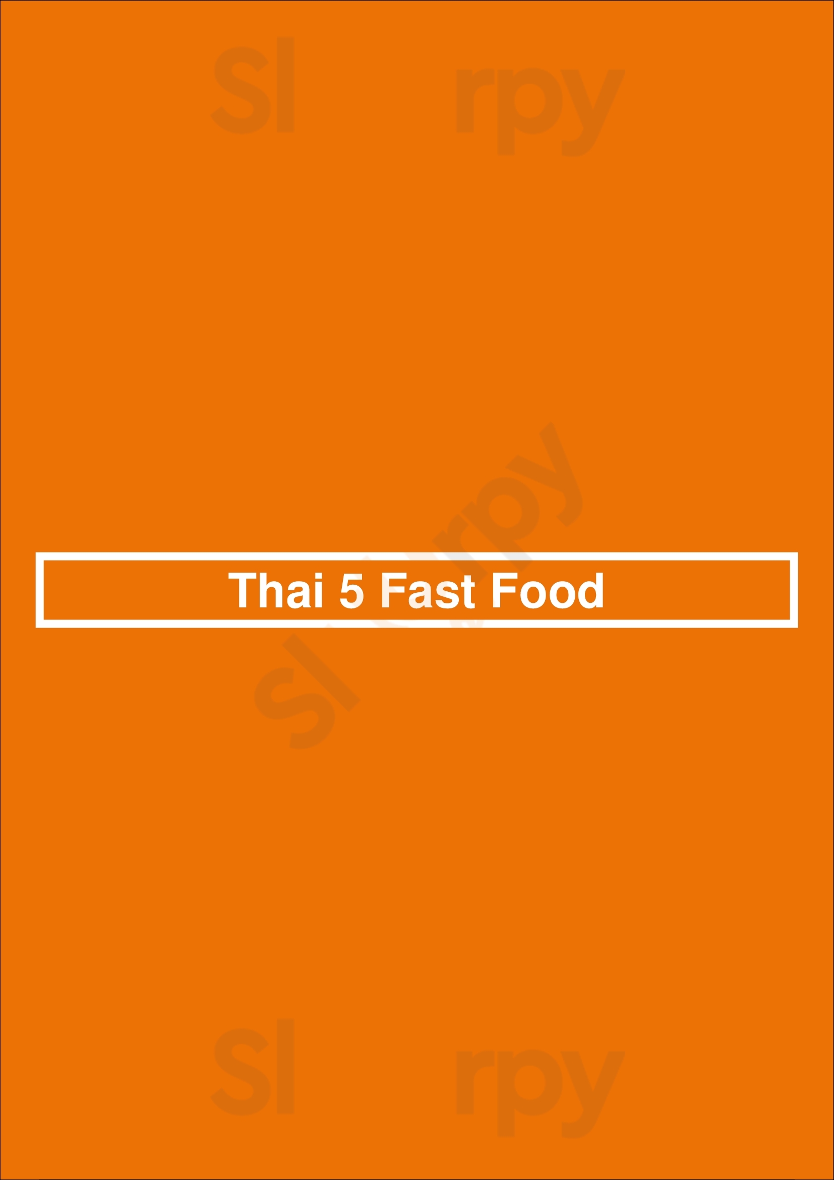 Thai 5 Fast Food (tampa) Tampa Menu - 1