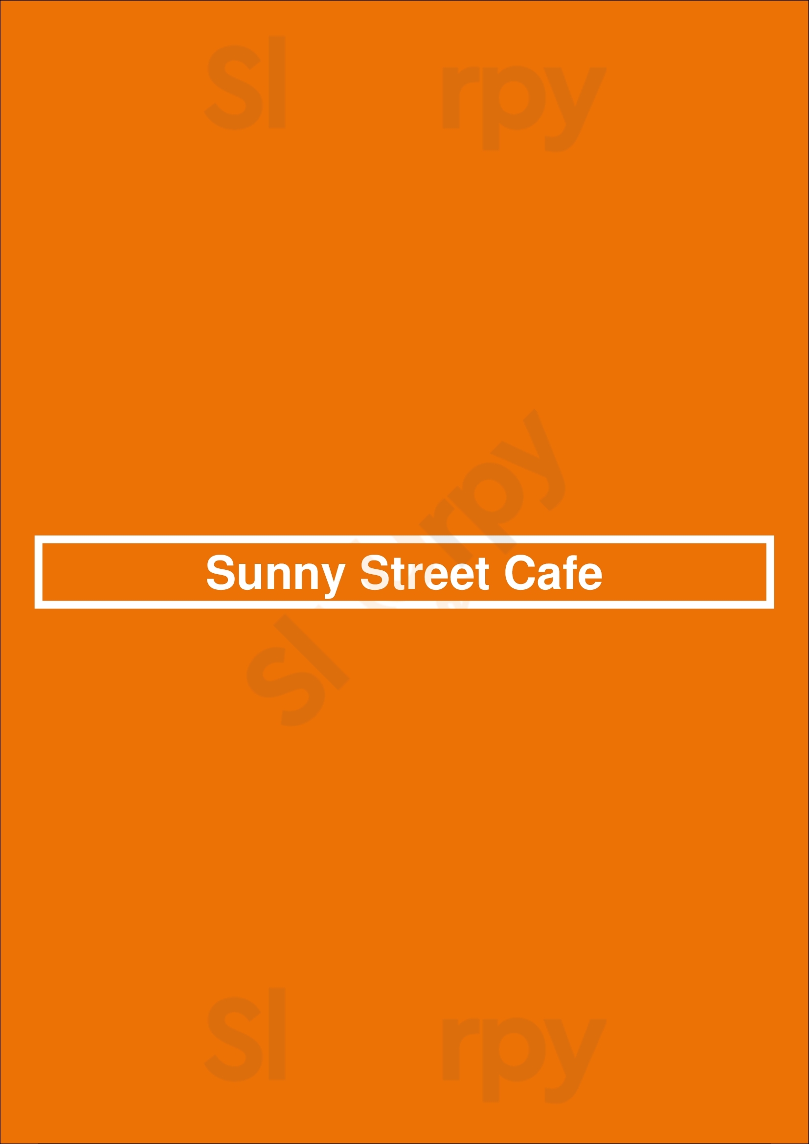 Main Menu - Sunny Street Cafe