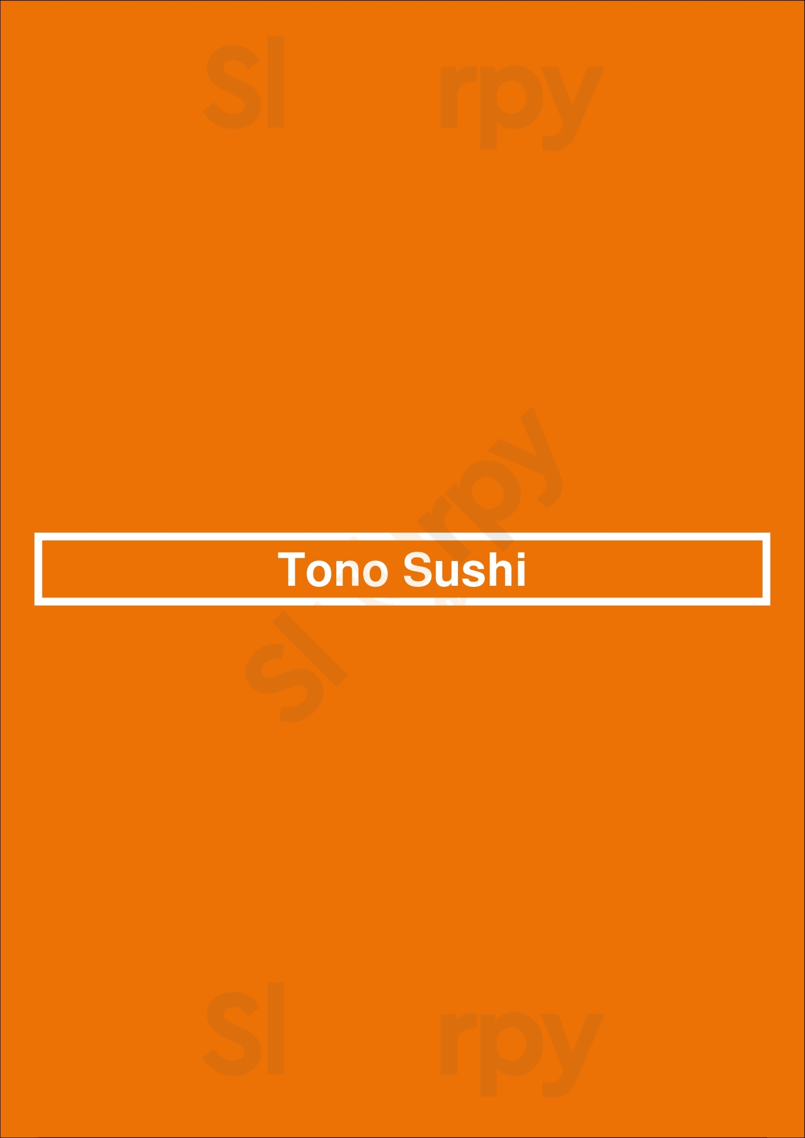 Tono Sushi Washington DC Menu - 1