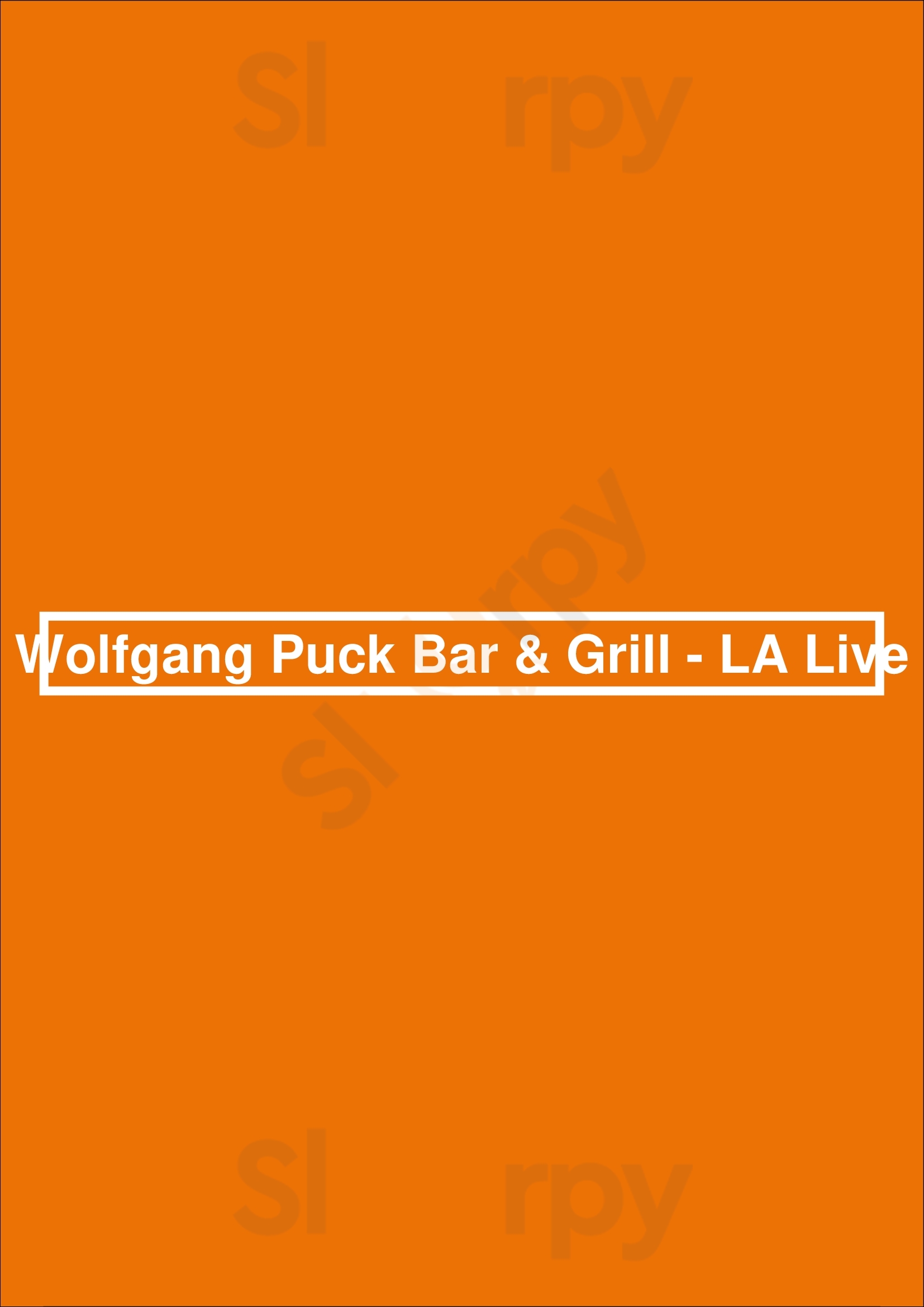 Wolfgang Puck Bar & Grill - La Live Los Angeles Menu - 1