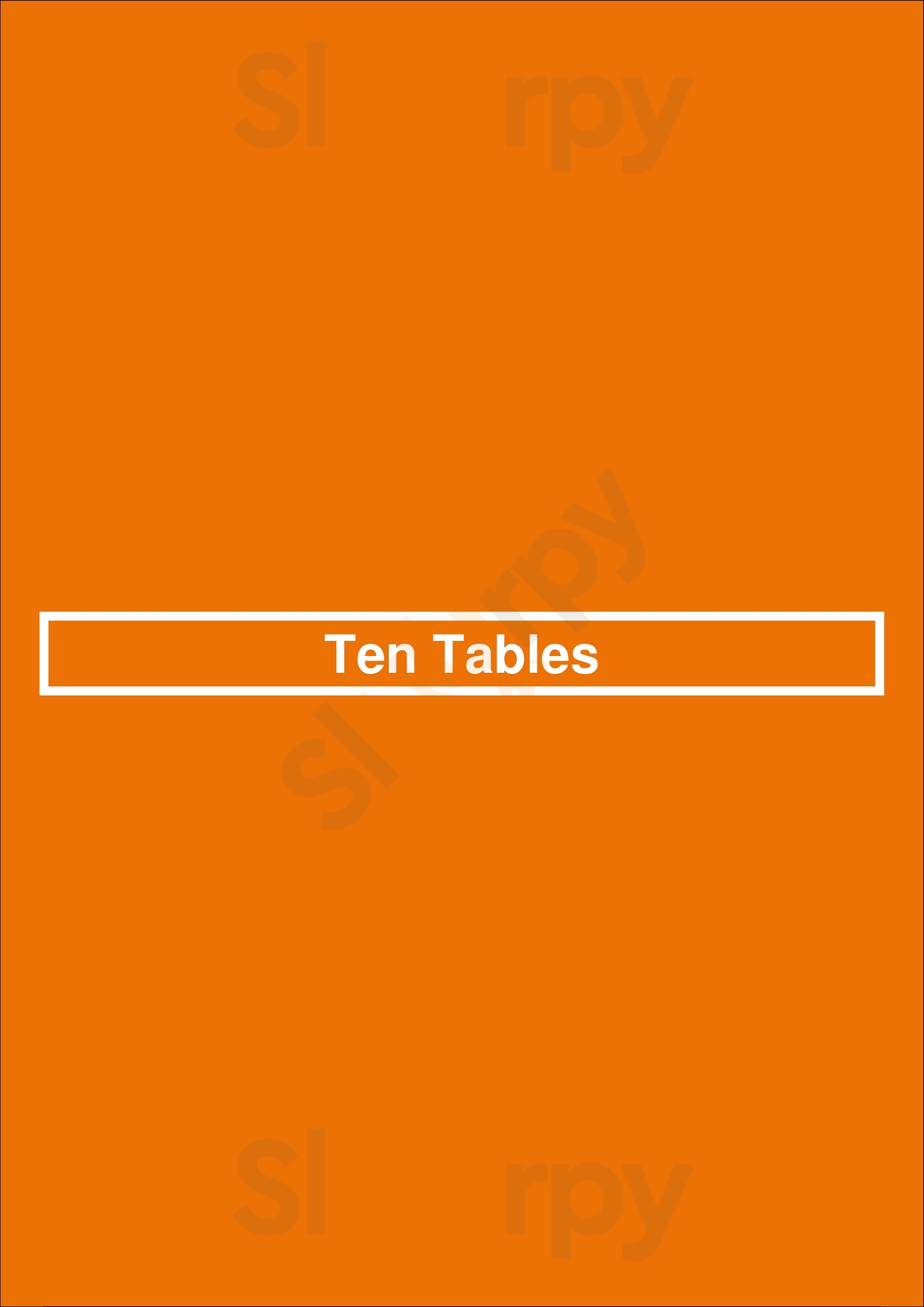 Ten Tables Boston Menu - 1