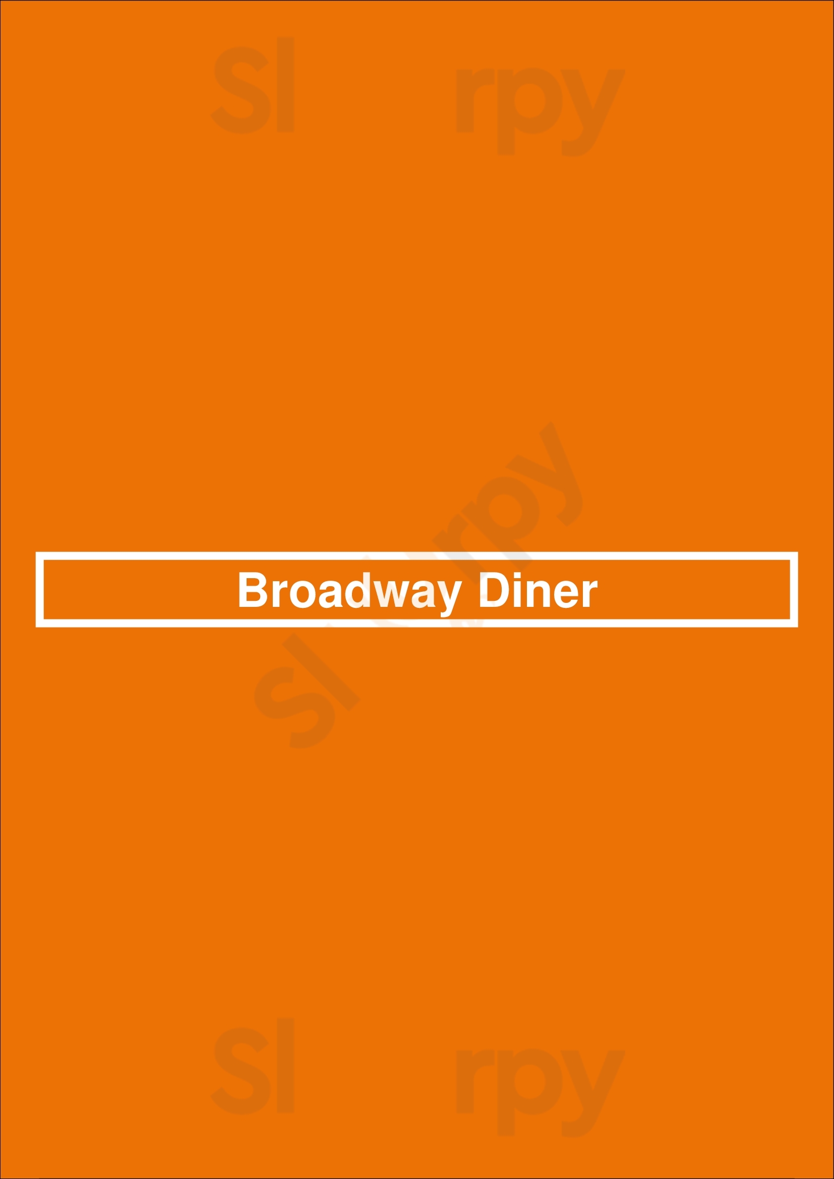 Main Menu - Broadway Diner