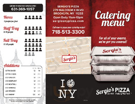 Sergio's Pizza menu