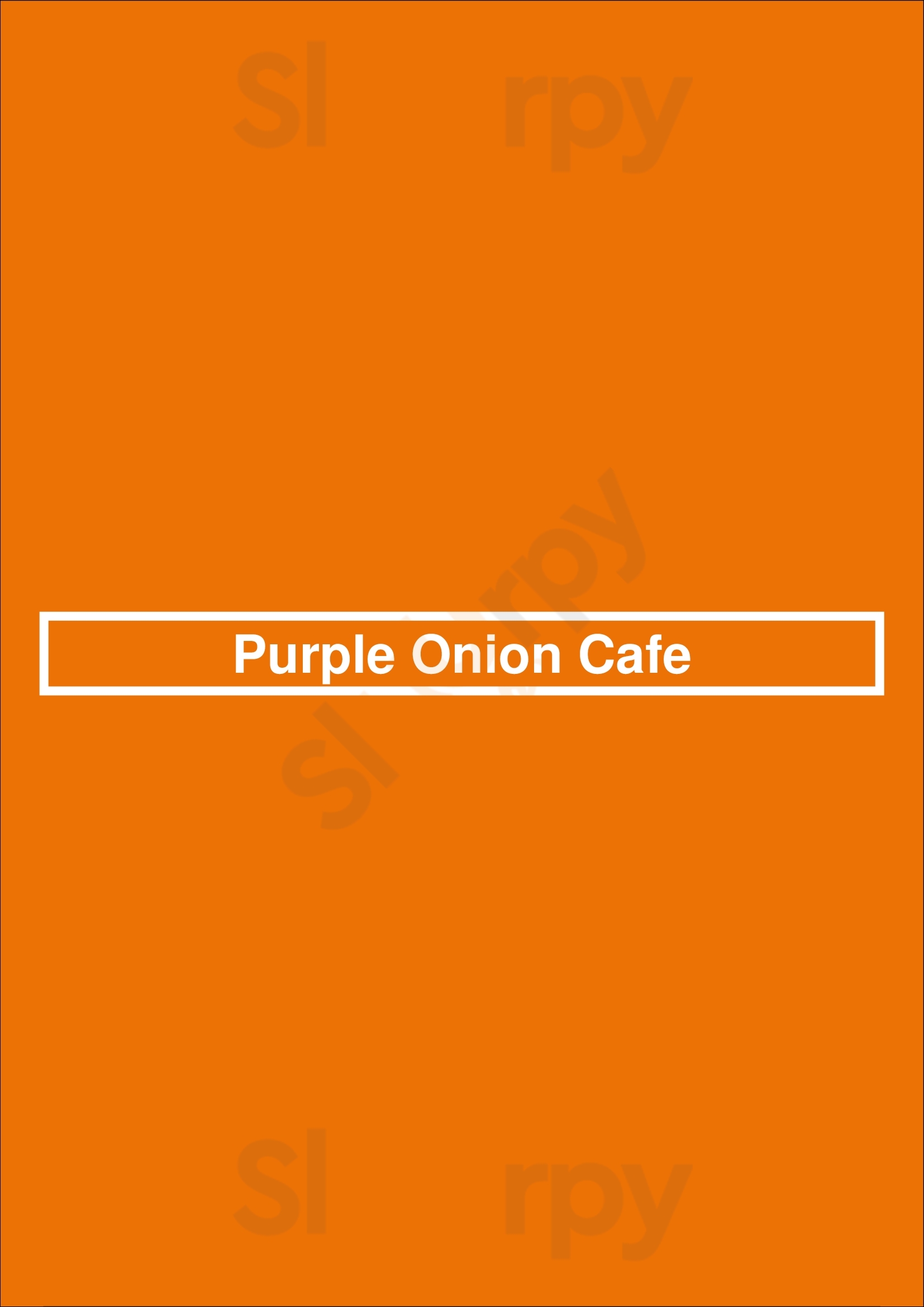 Purple Onion Cafe San Jose Menu - 1