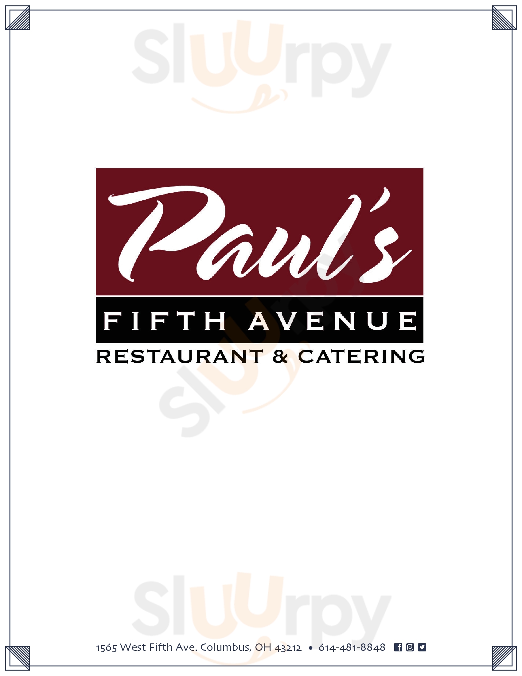 Paul's Fifth Avenue Columbus Menu - 1