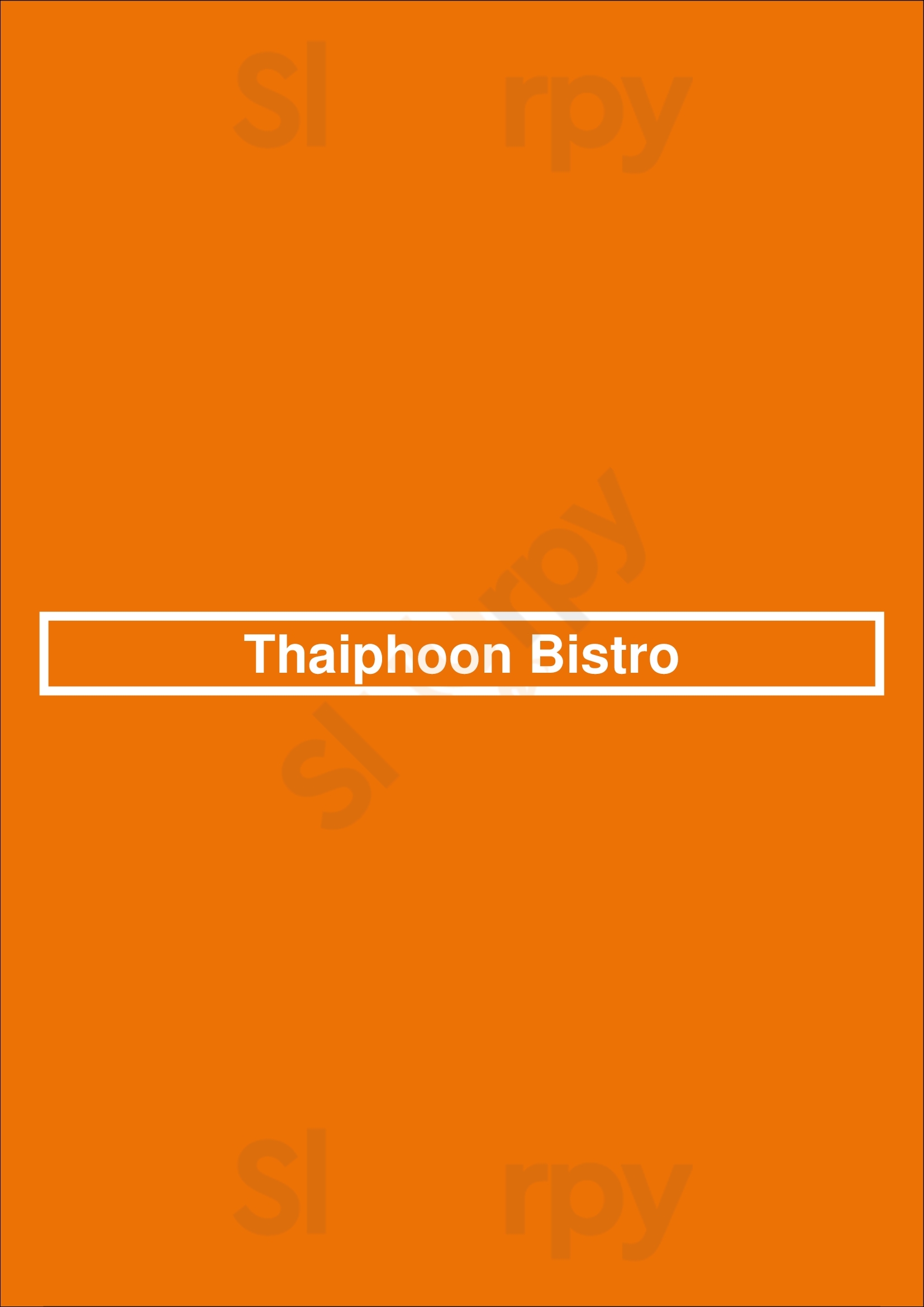 Thaiphoon Bistro Raleigh Menu - 1