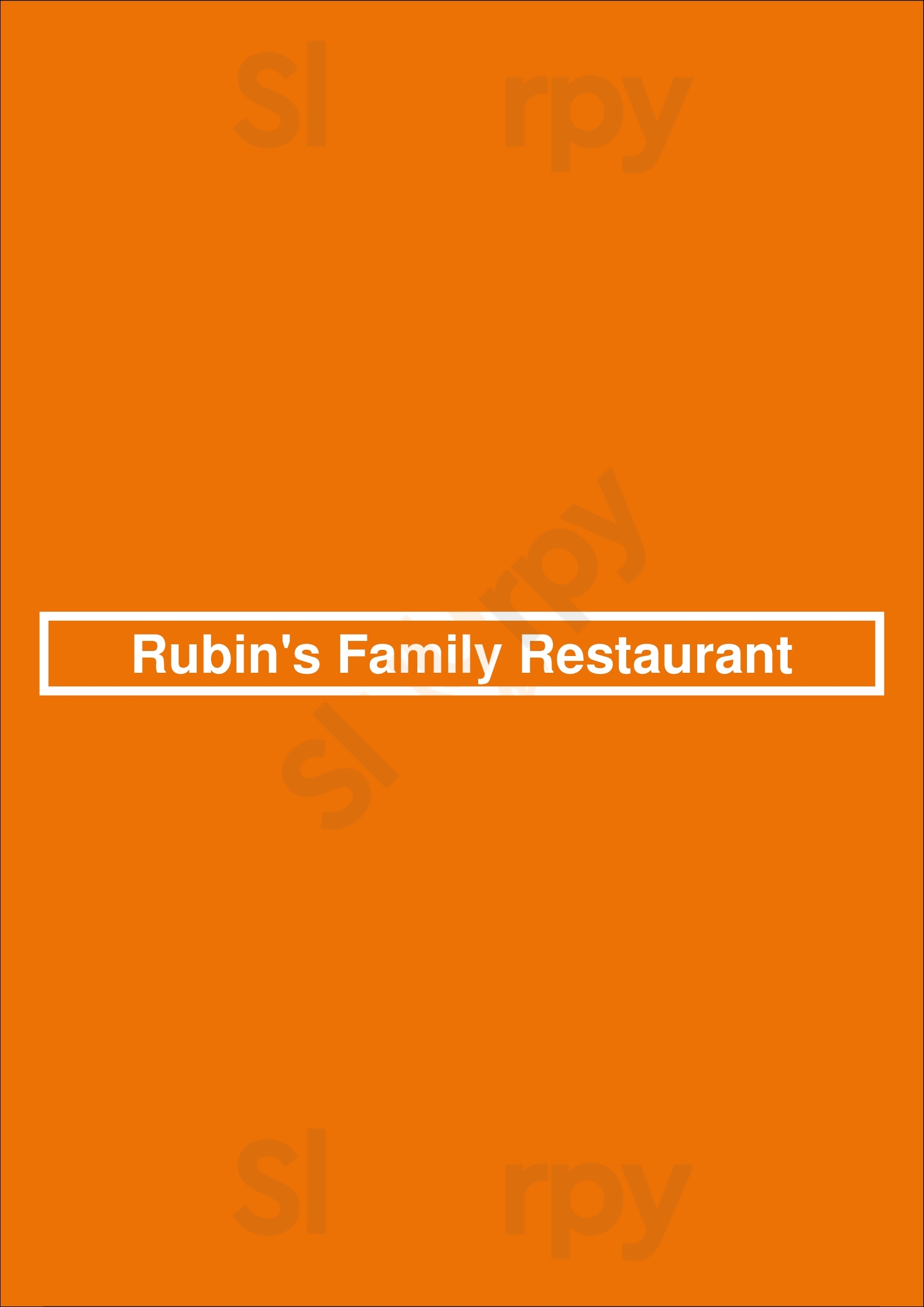 Rubin's Family Restaurant Cleveland Menu - 1