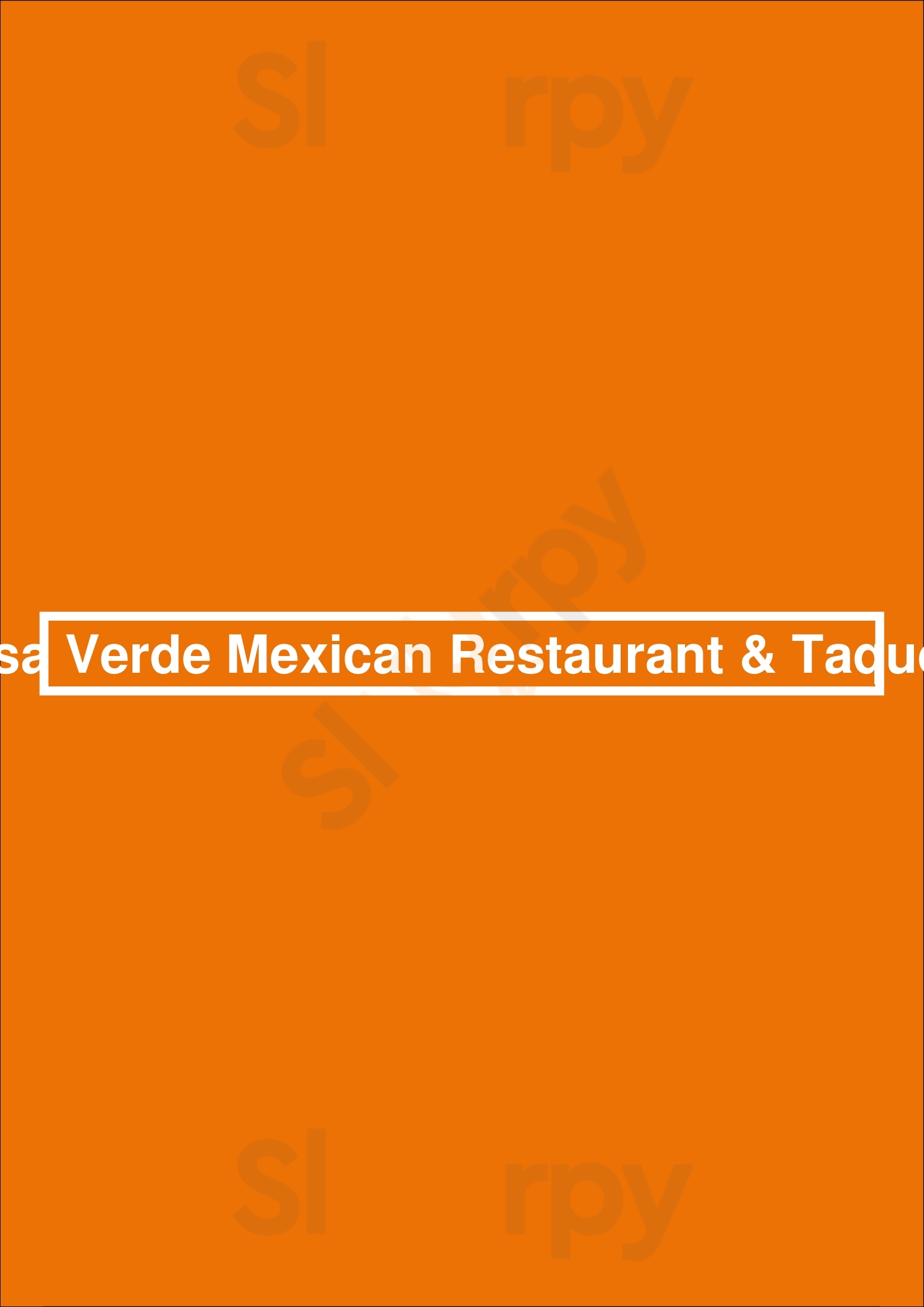 Salsa Verde Mexican Restaurant & Taqueria Indianapolis Menu - 1